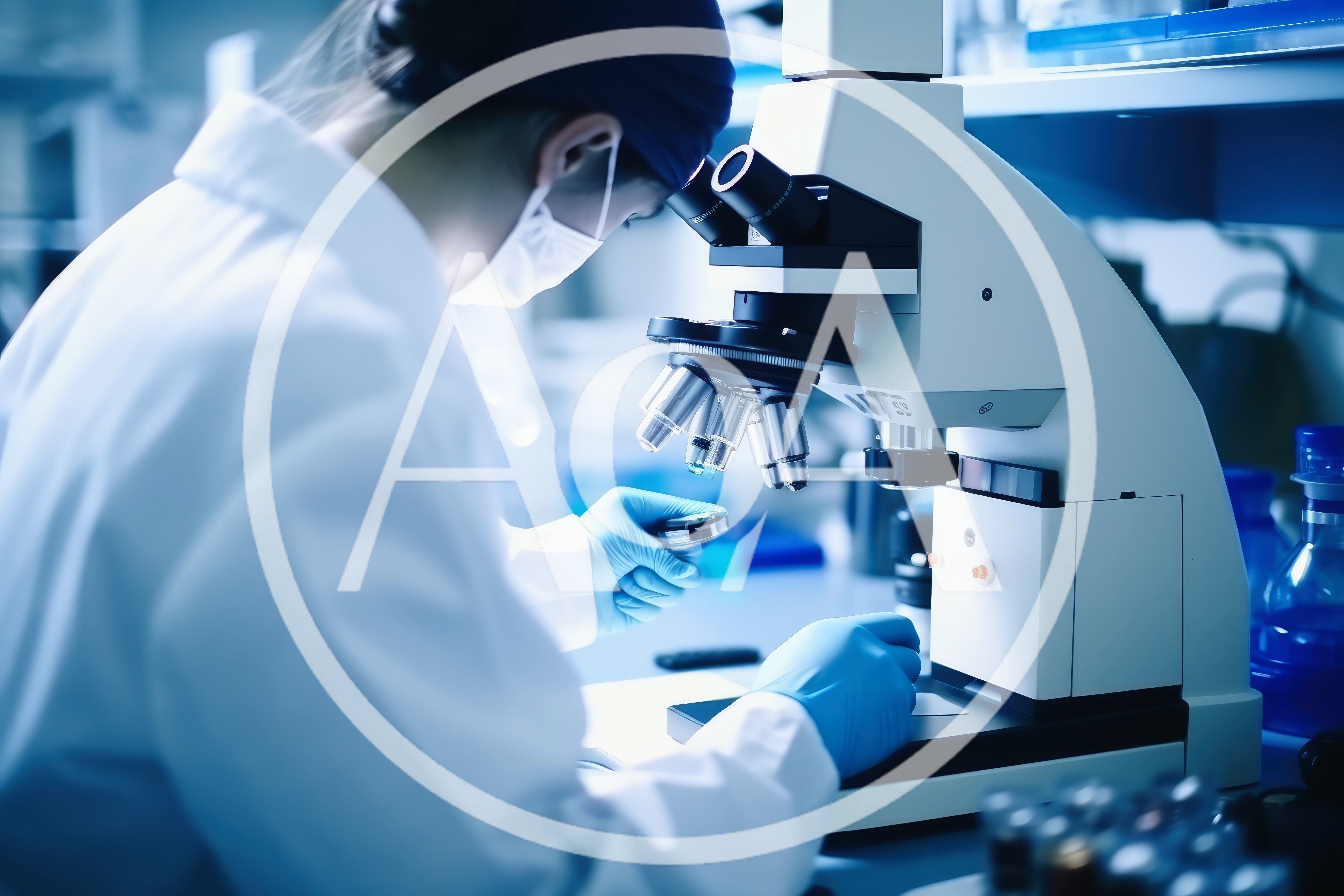 Scientist Examining Biological Sample Under Laboratory Microscope