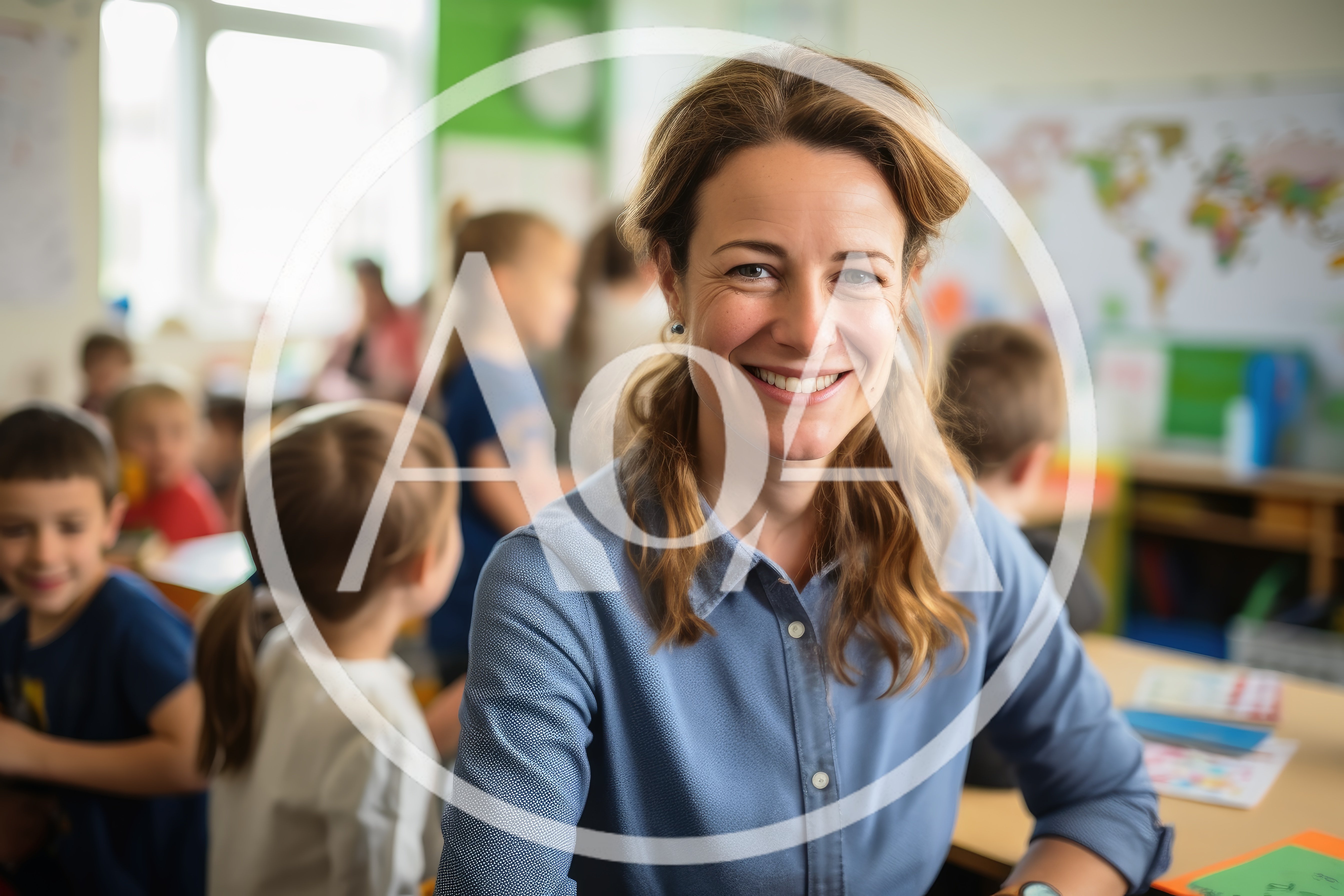 Smiling Female Teacher In A Primary School Classroom