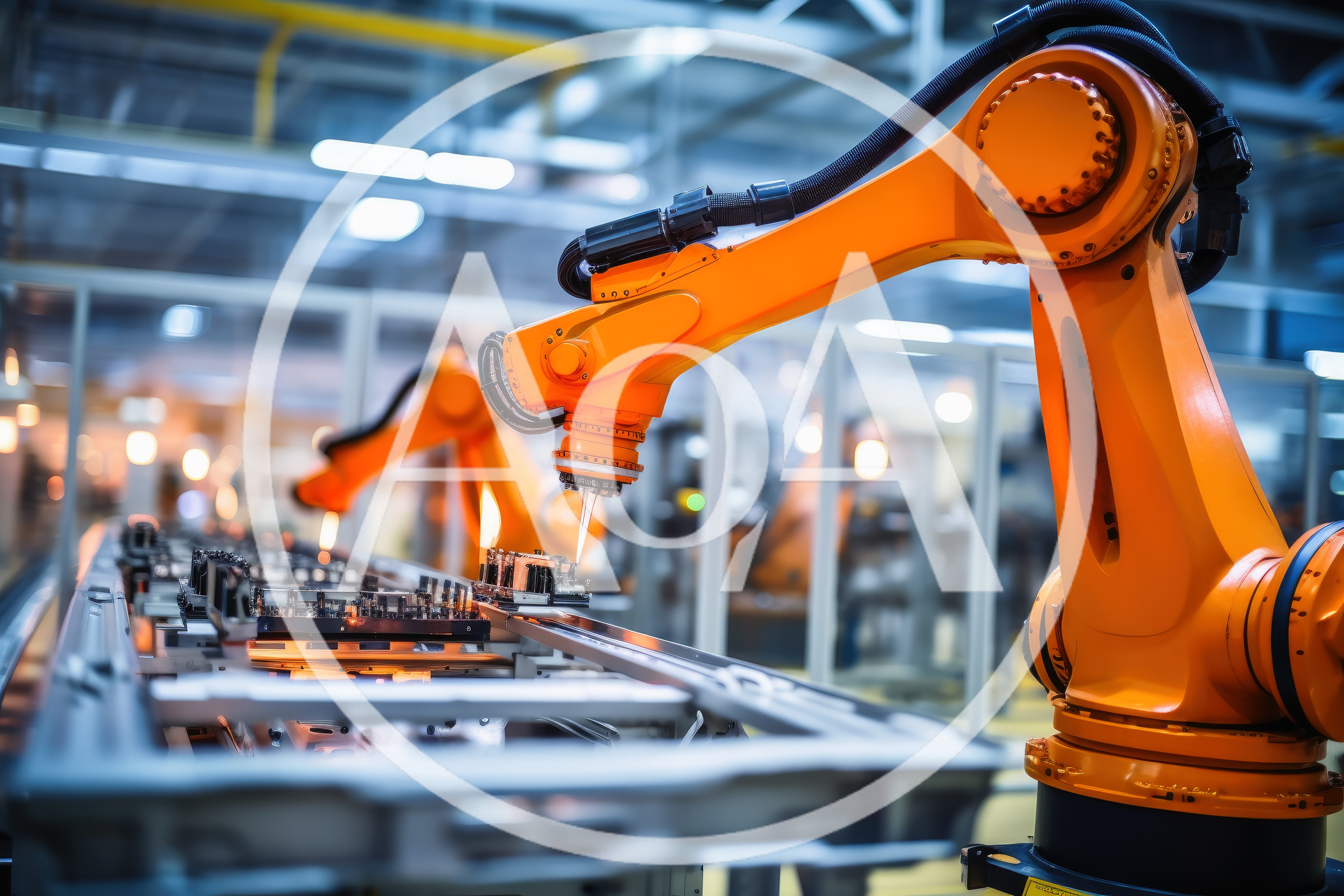 Industrial Robotic Arms Performing Precision Assembly In Factory