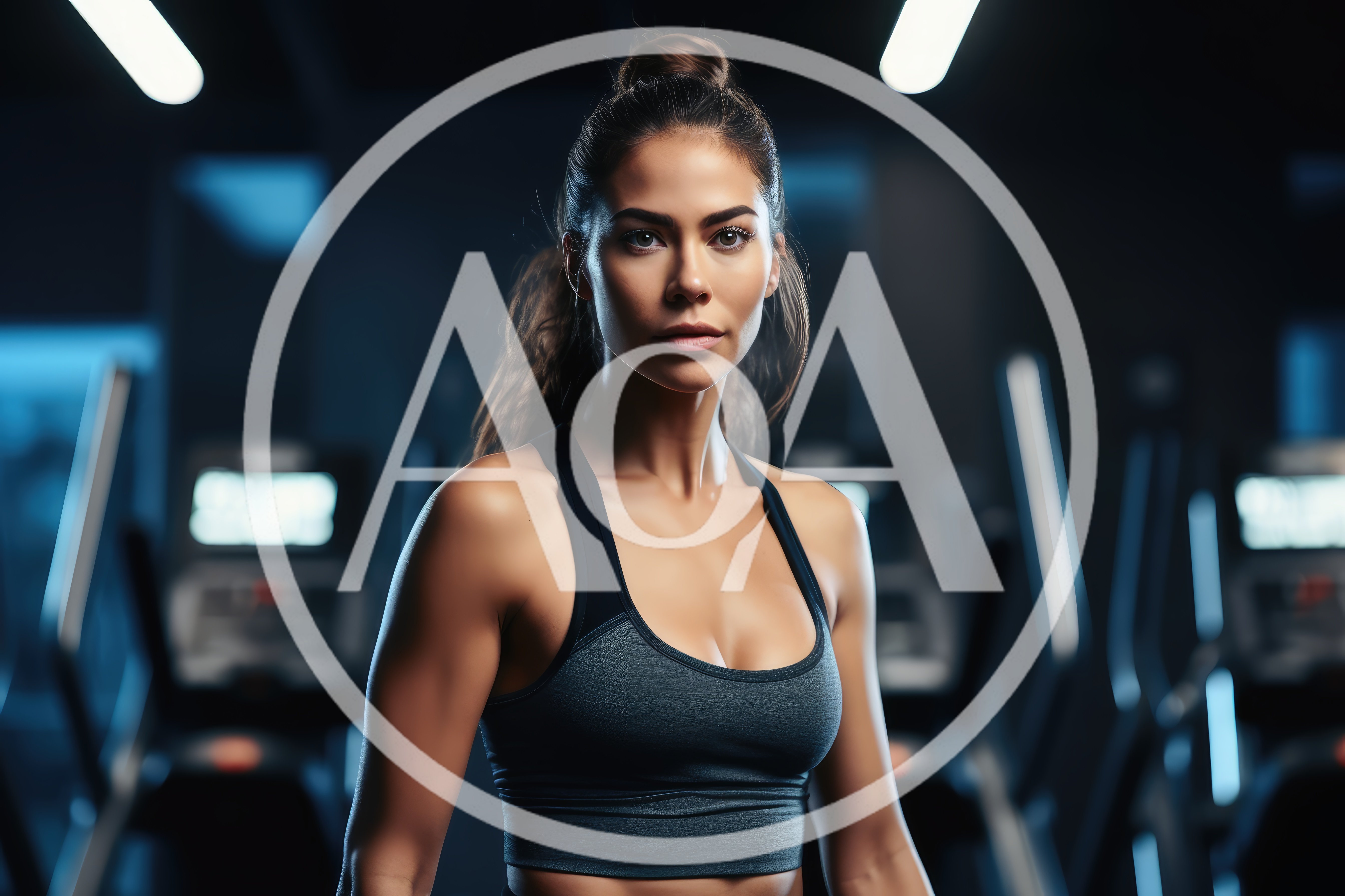 Fit Woman Standing In A Modern Gym