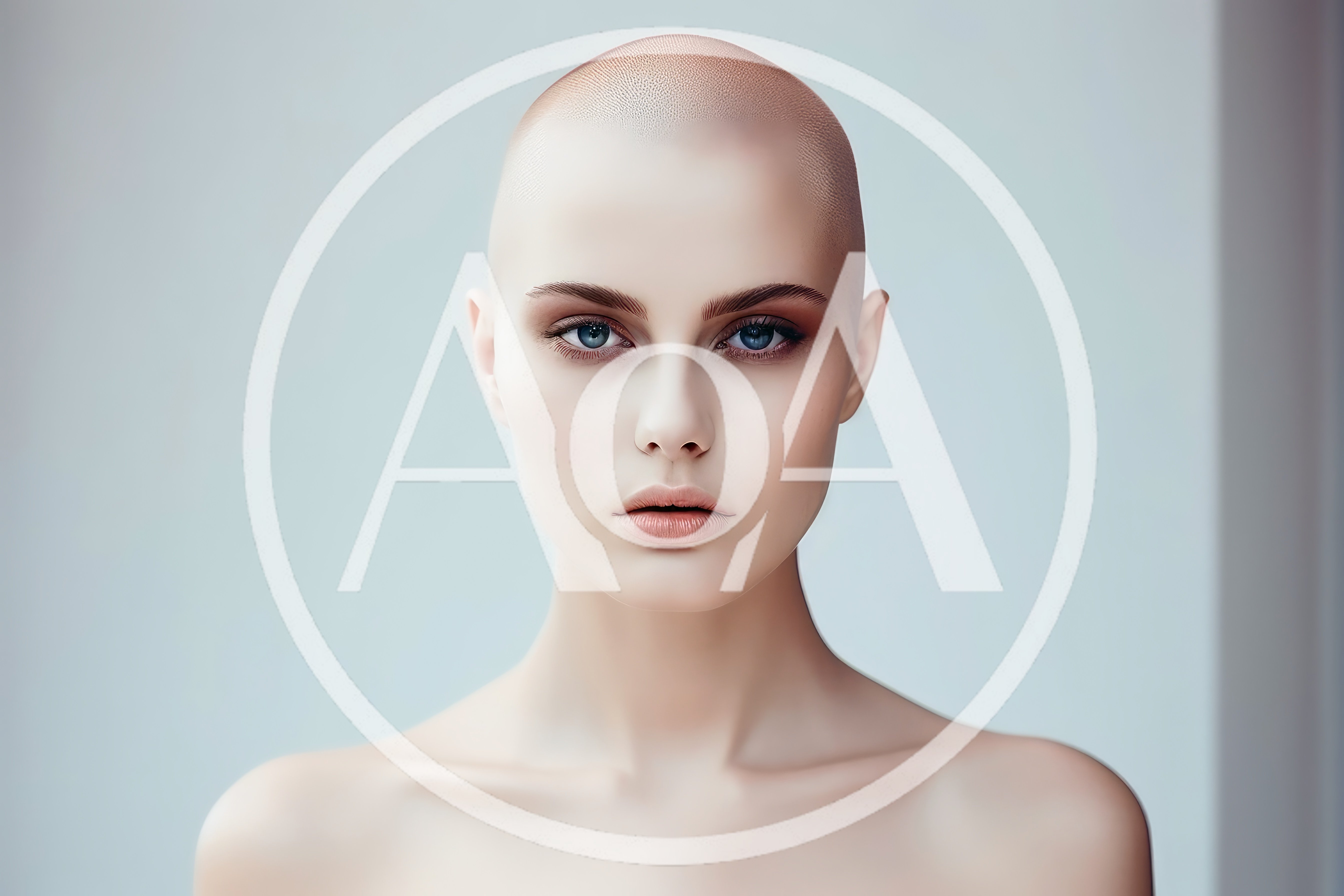 Portrait Of A Beautiful Bald Woman