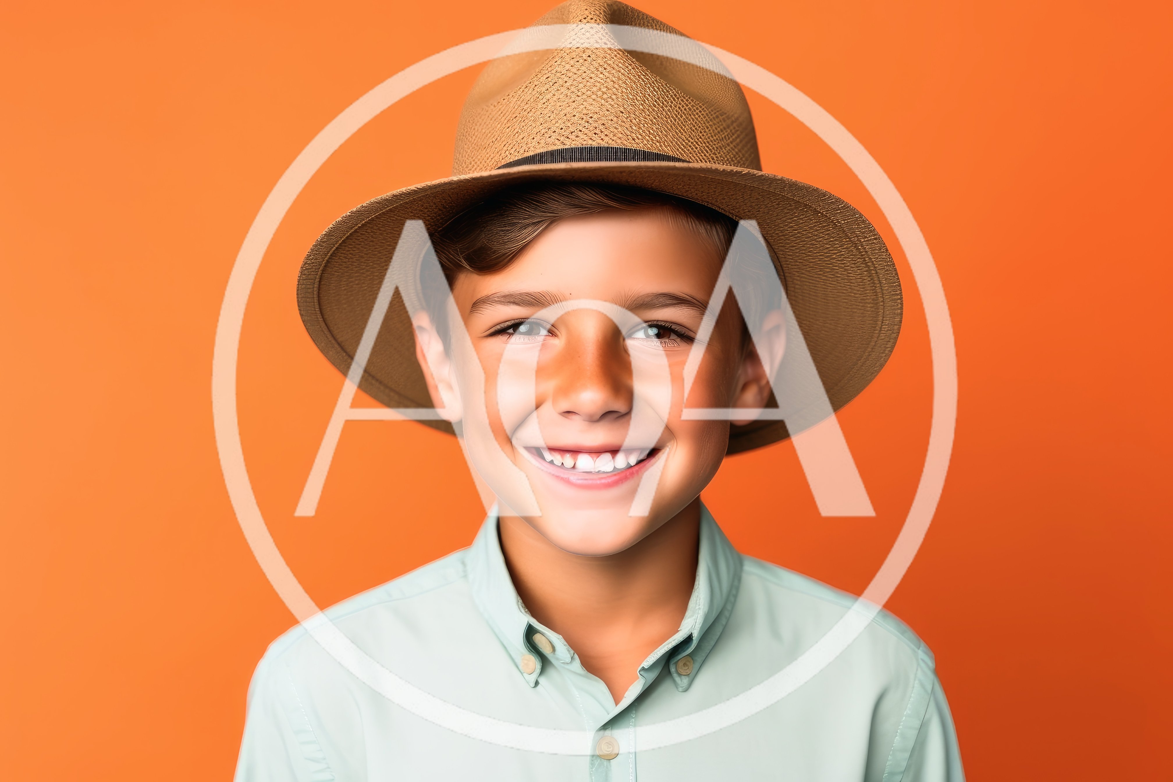 Portrait Of A Smiling Young Boy Wearing A Fedora