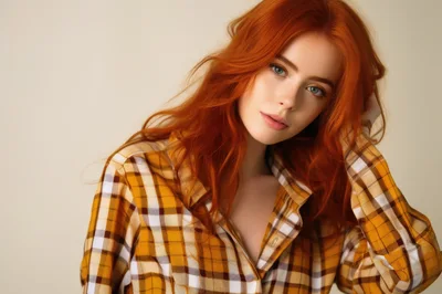 Portrait Of A Young Woman With Vibrant Red Hair