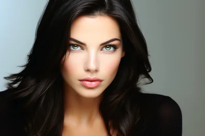 Portrait Of A Beautiful Woman With Dark Hair