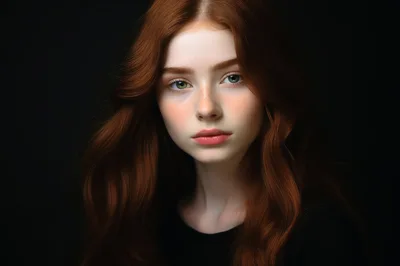 Portrait Of A Young Woman With Red Hair