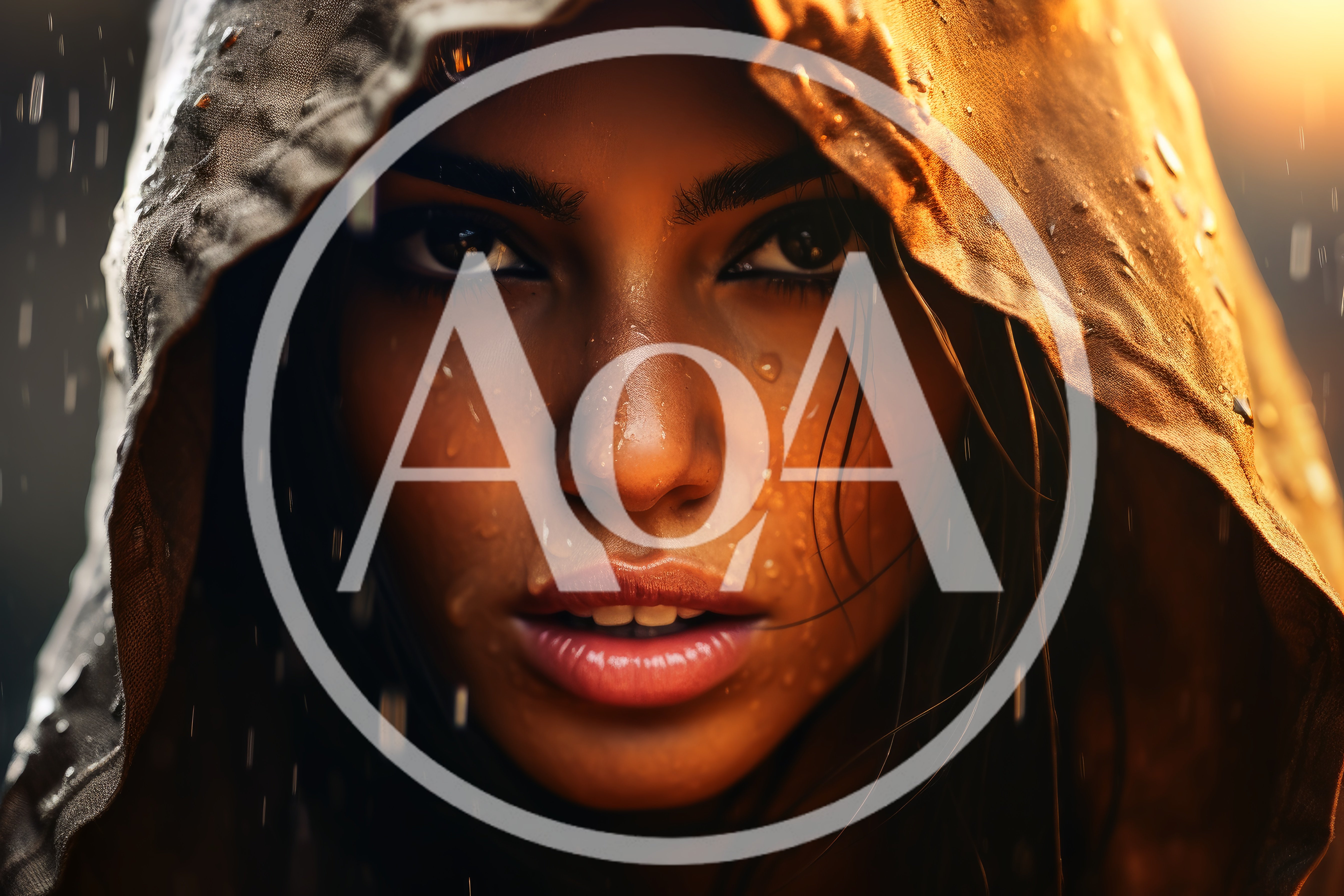 Close Up Portrait Of A Woman In The Rain