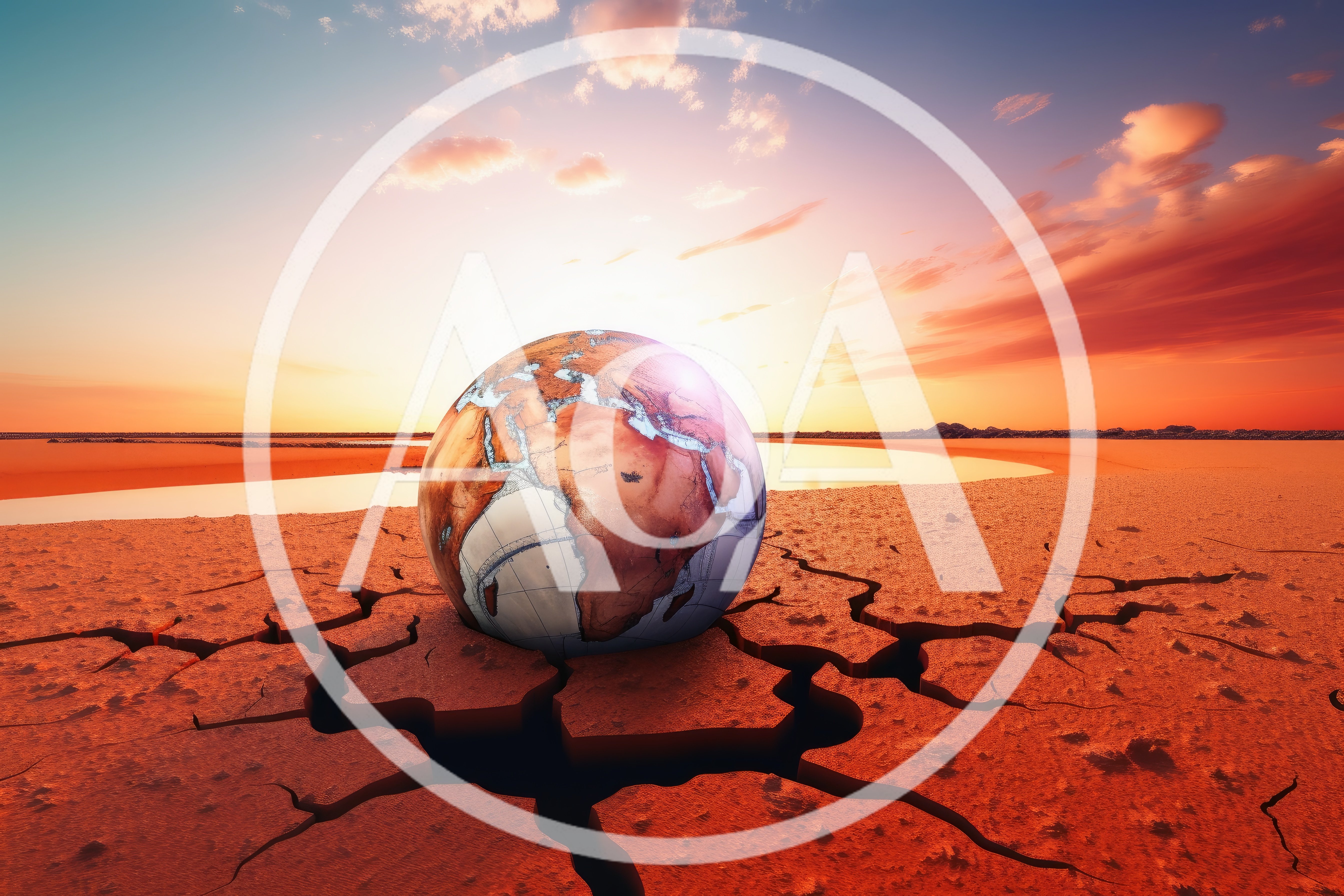 Globe Resting On Cracked Dry Earth Landscape