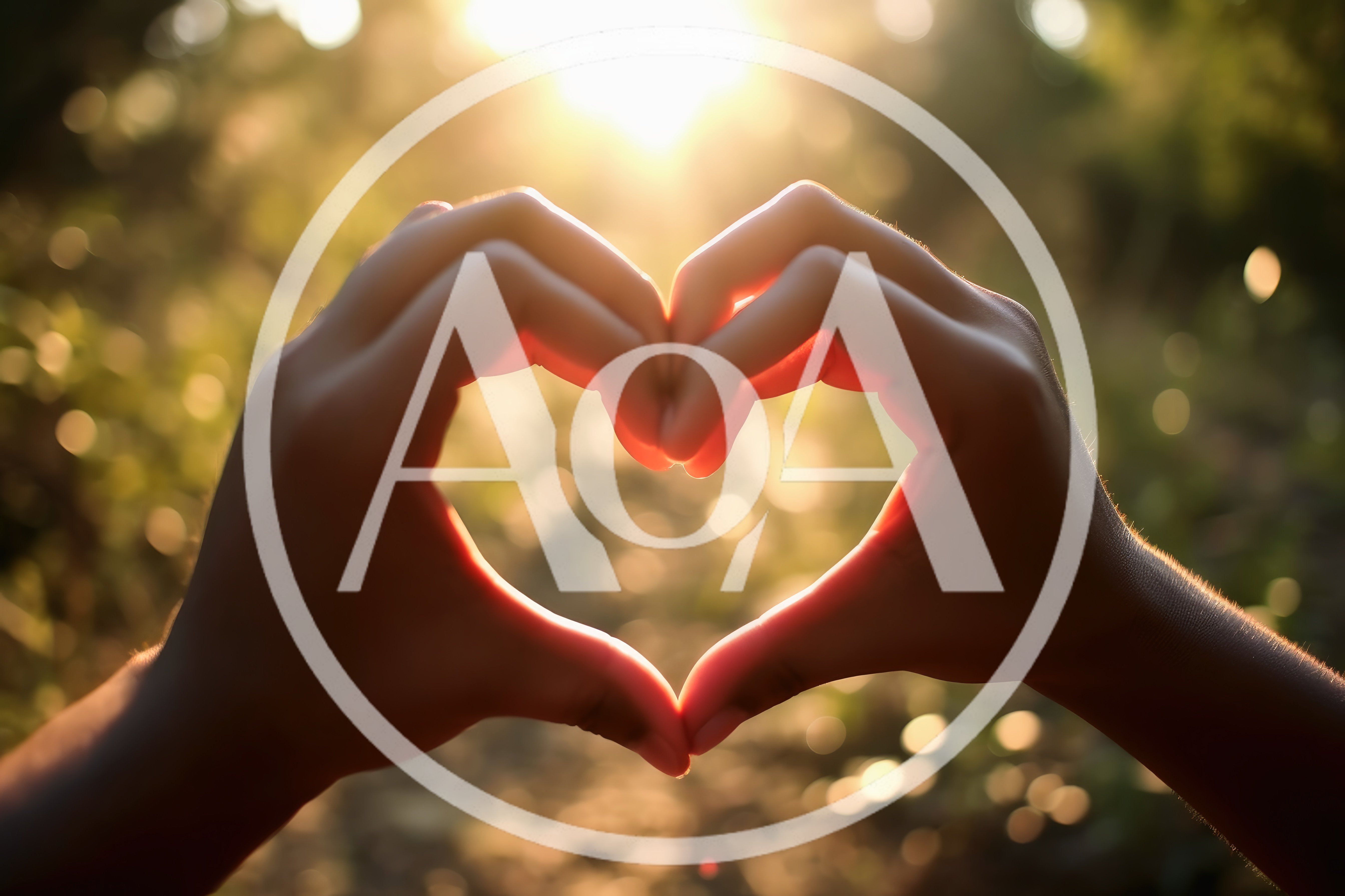 Hands Forming A Heart Shape Against Golden Sunset