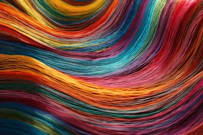 Abstract Flowing Multicolored Fiber Optic Strands