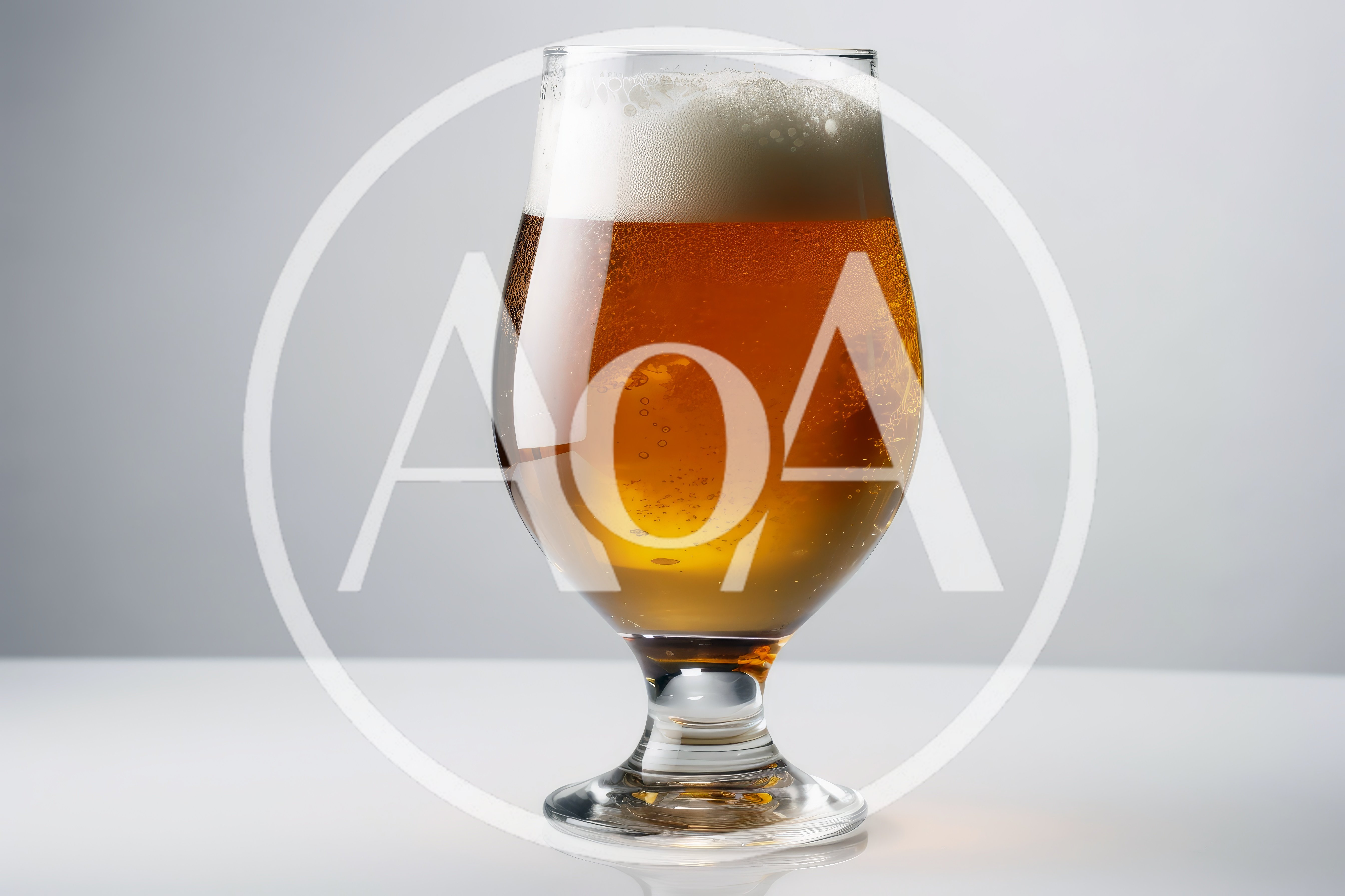Glass Of Golden Beer With Thick White Foam