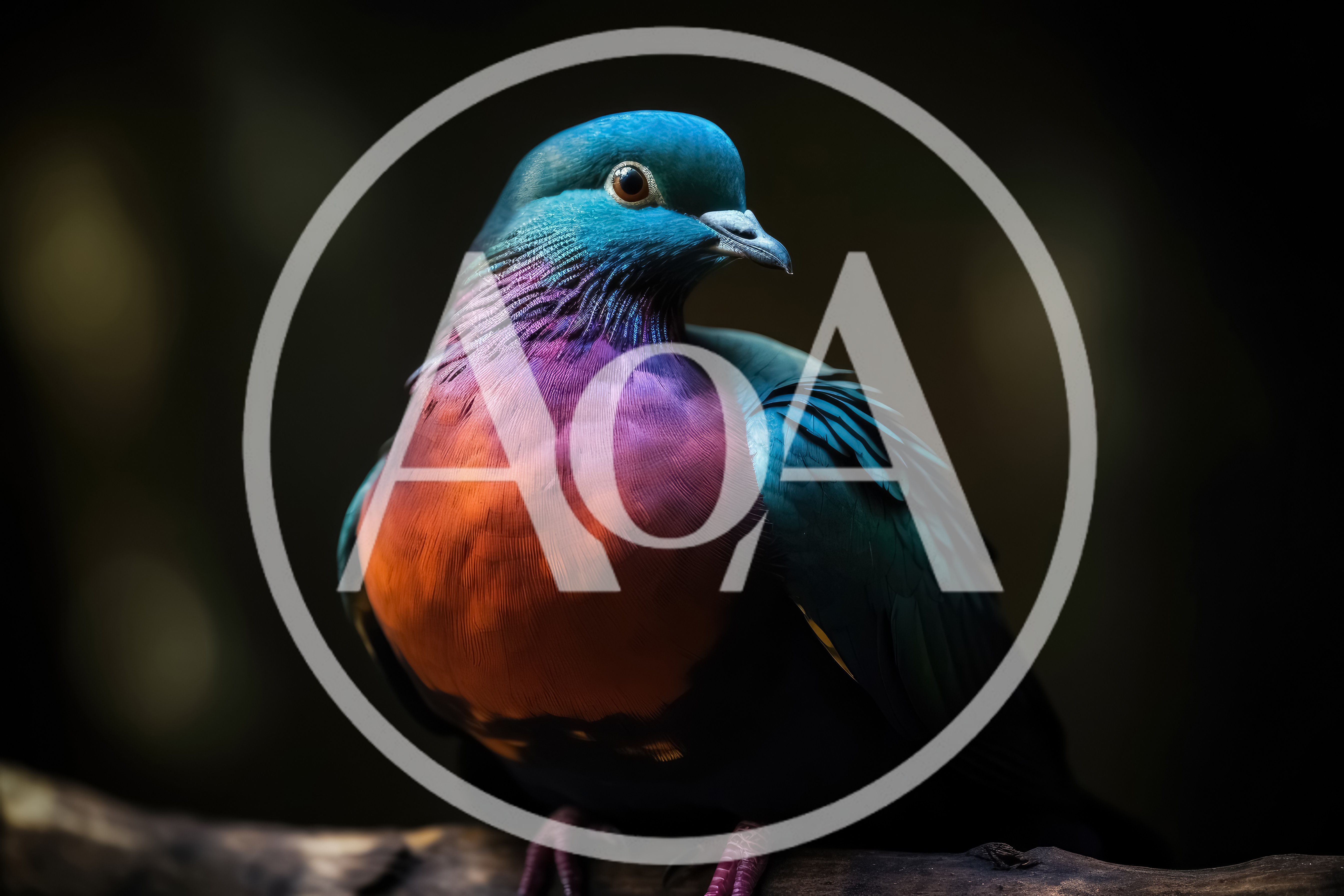 Vibrant Metallic Plumaged Fruit Dove Perched on Branch
