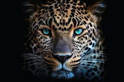 Close Up Portrait Of A Leopard With Striking Eyes