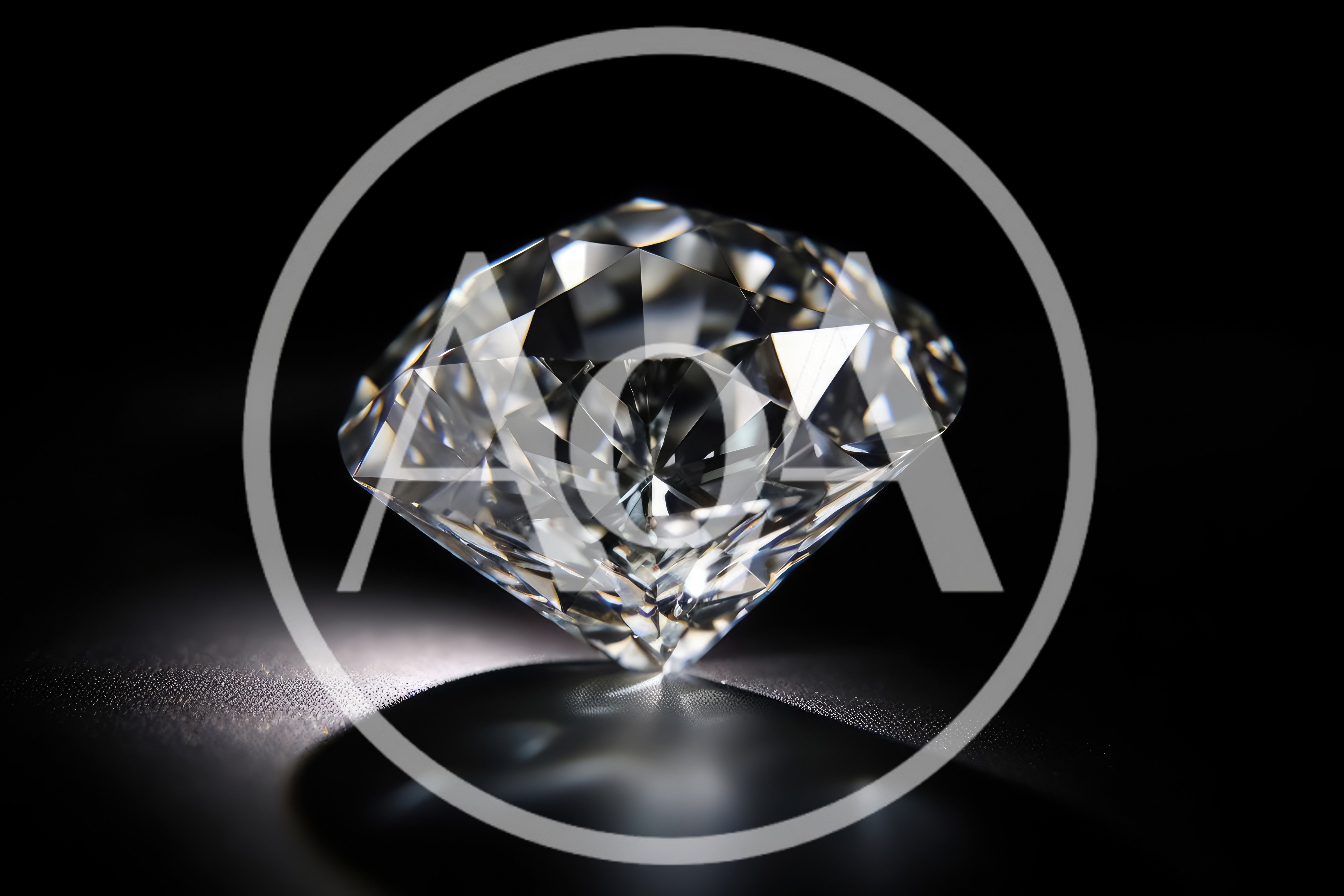 Brilliant Cut Diamond Resting On A Dark Reflective Surface