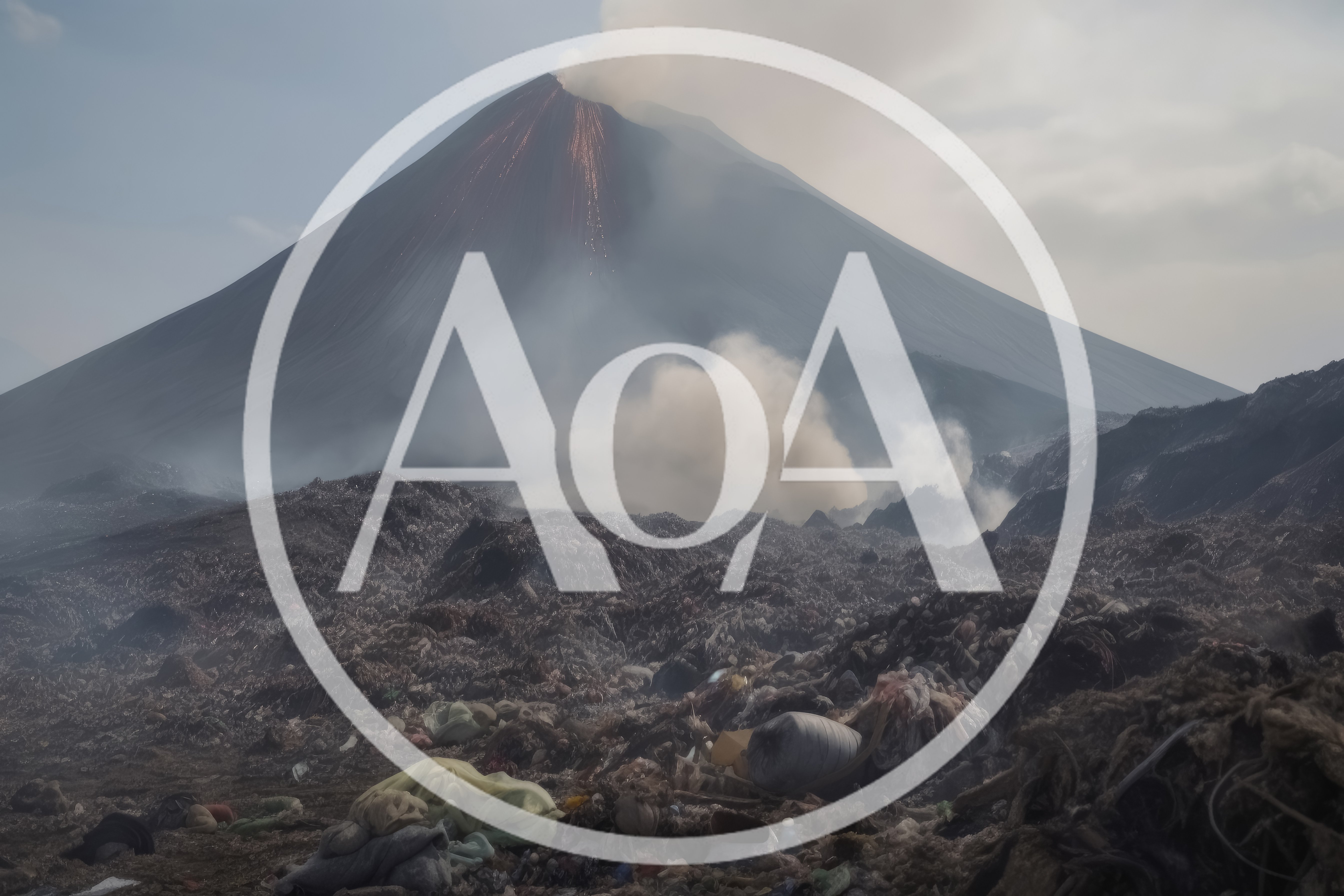 Volcanic Eruption Over A Massive Smoldering Landfill