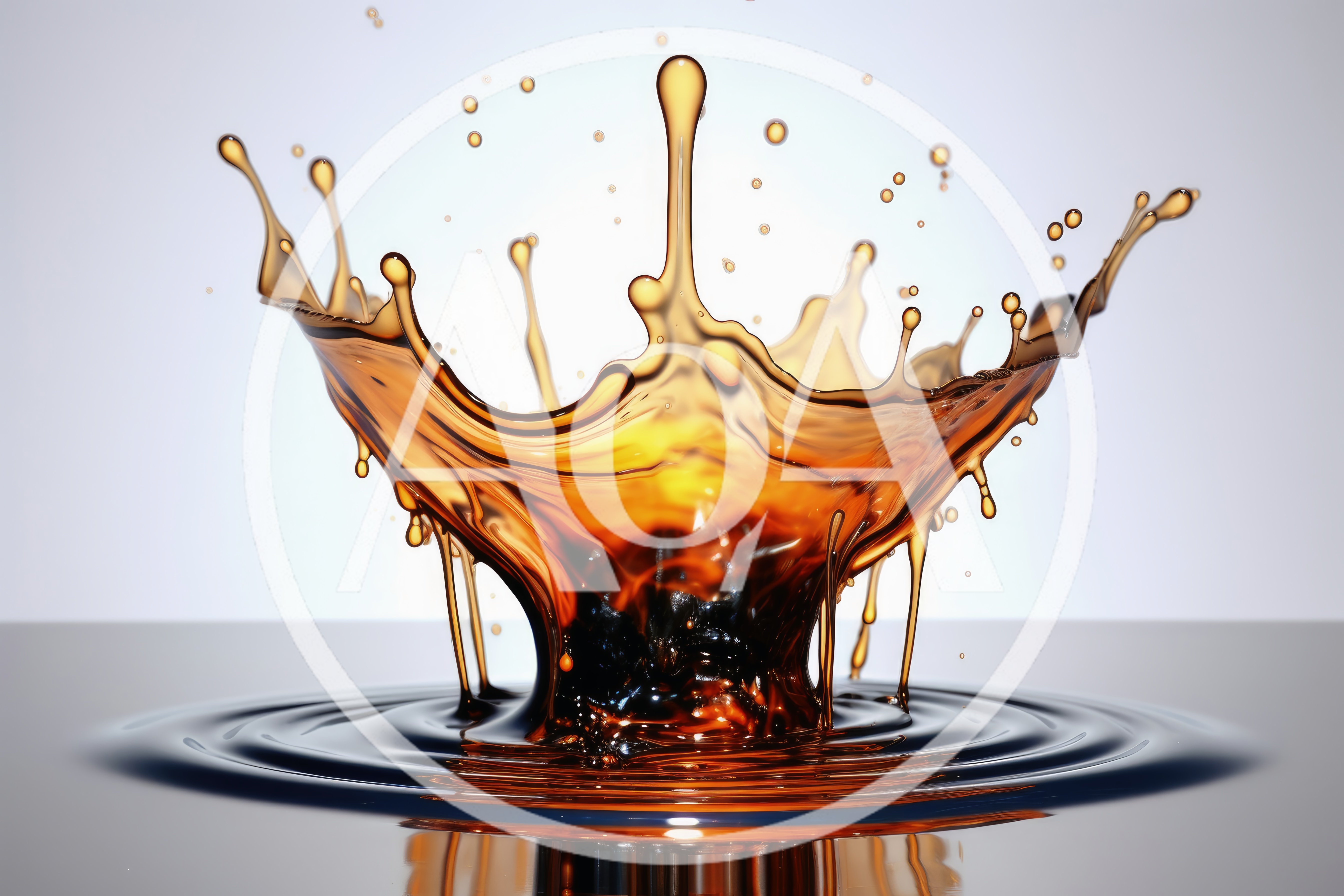 Crown Shaped Liquid Splash Of Dark Amber Beverage