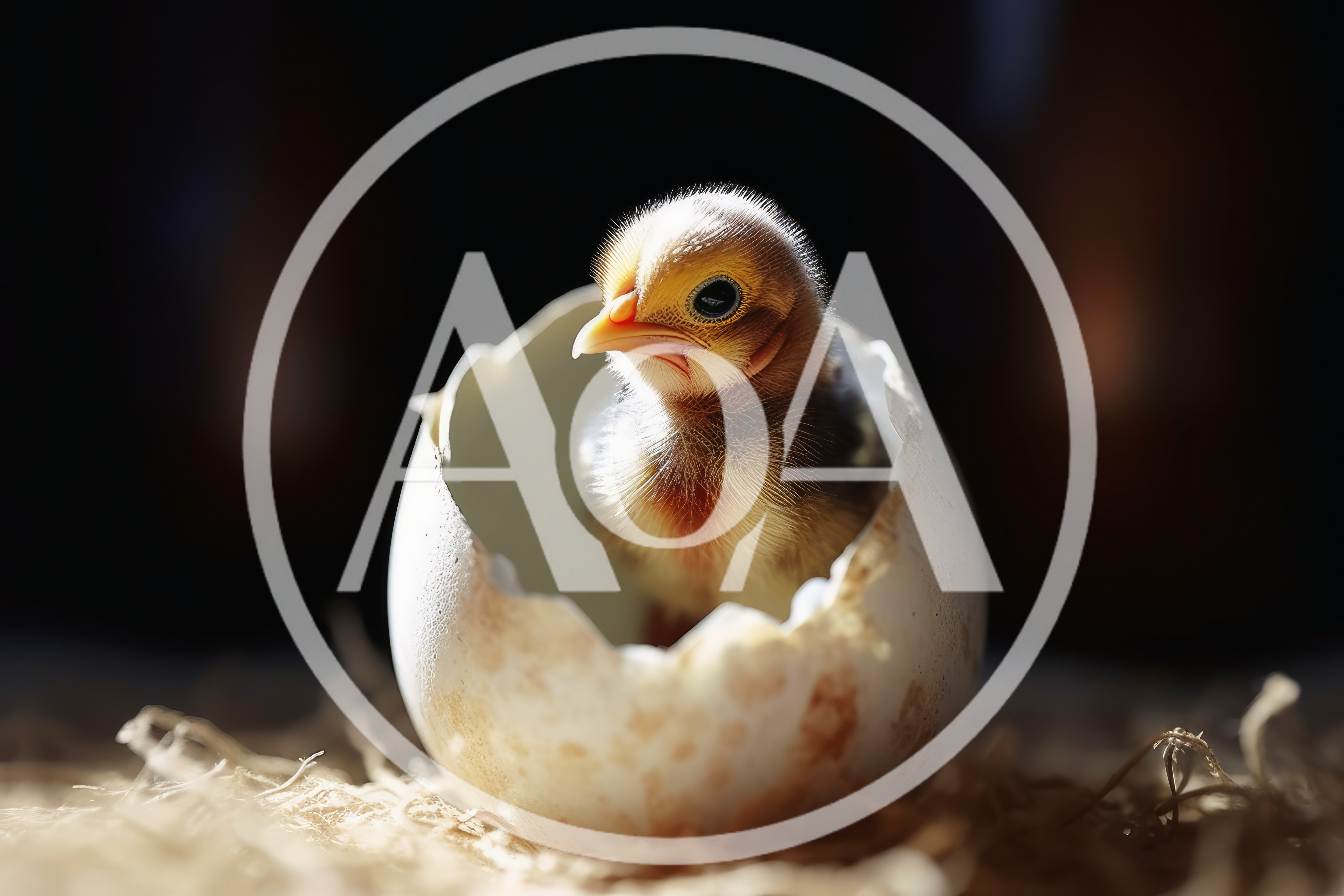 Newborn Chick Emerging From A Cracked Eggshell