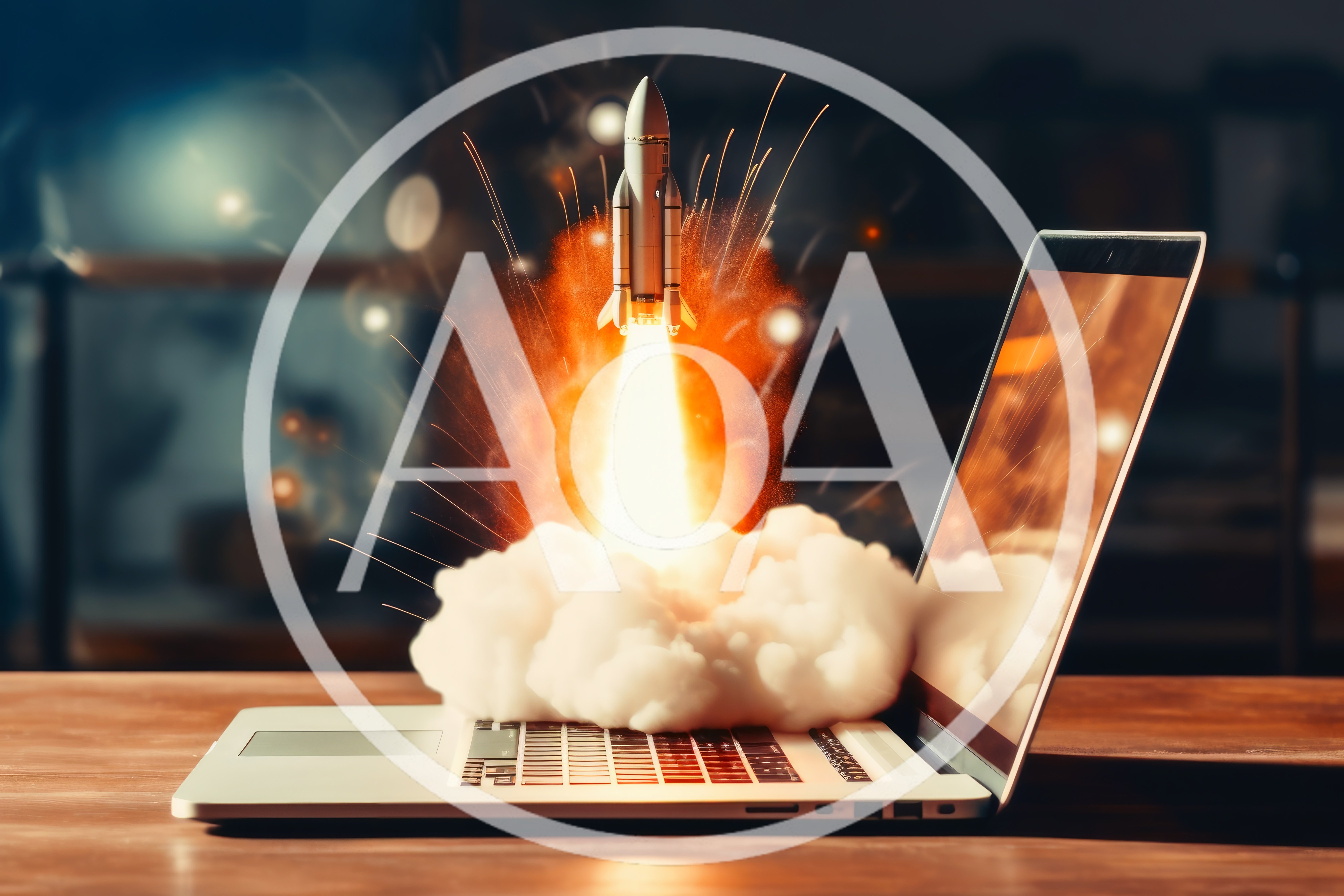 Rocket Launching From Laptop Keyboard