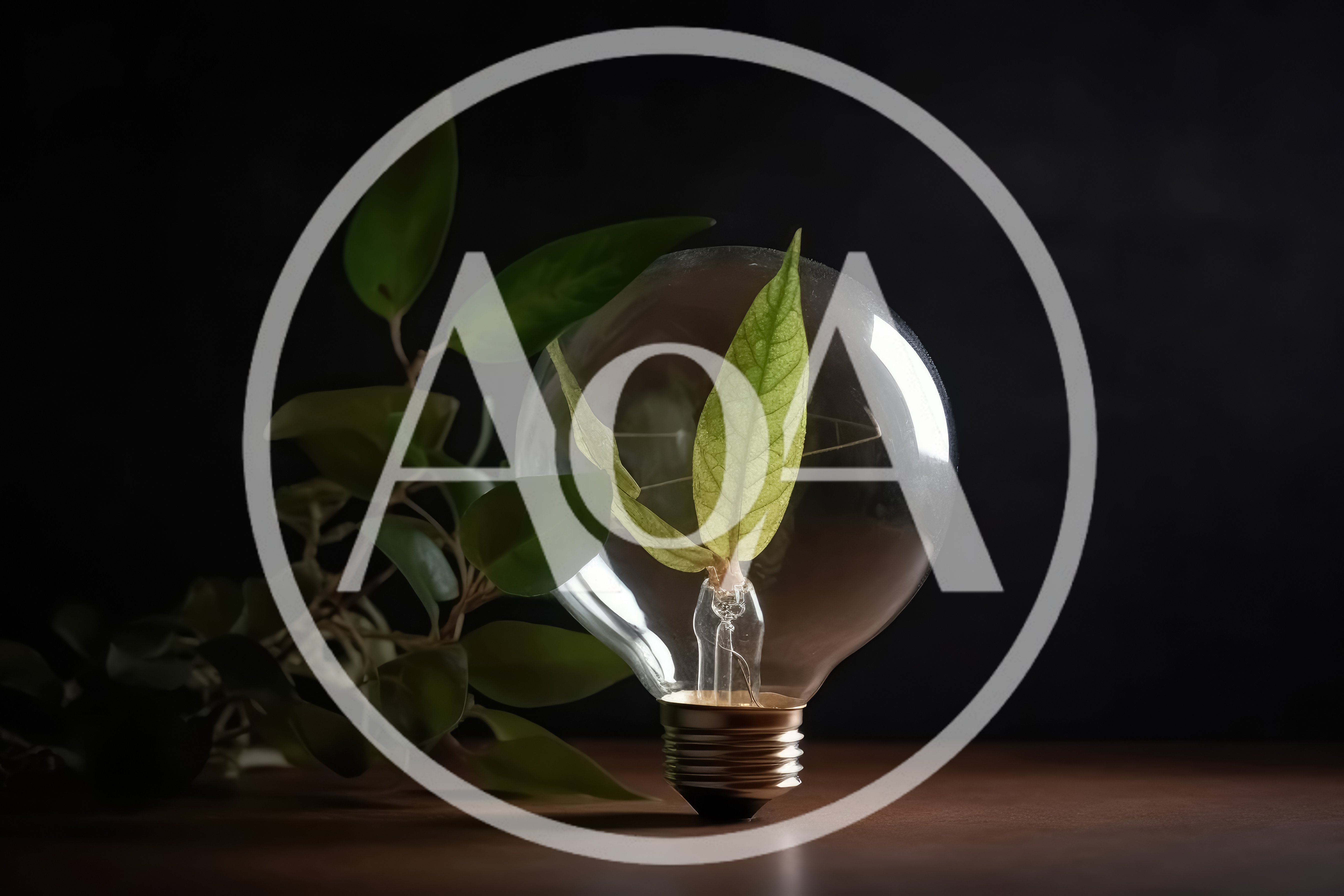 Green Plant Growing Inside A Glass Light Bulb