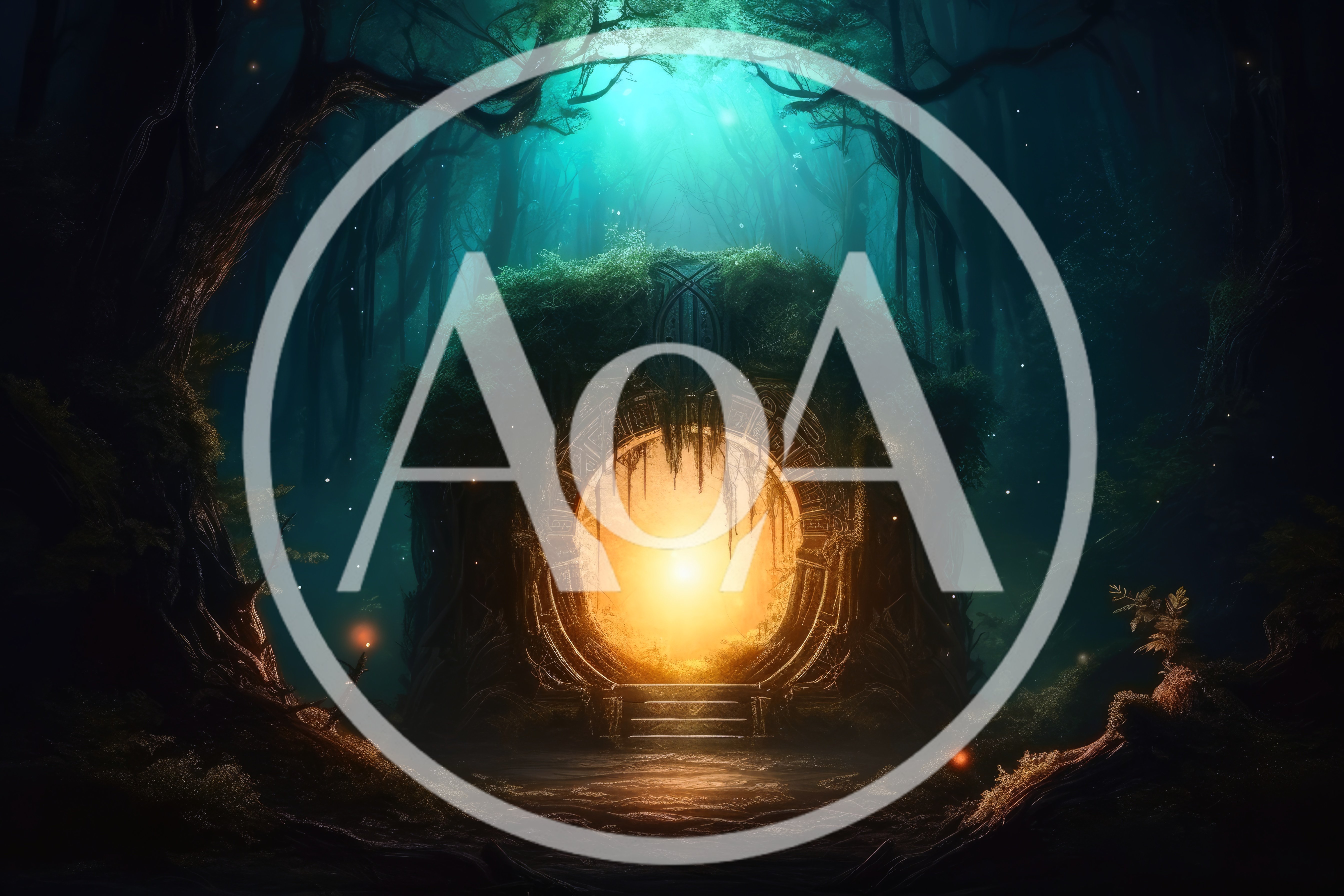 Mystical Glowing Portal In An Ancient Enchanted Forest