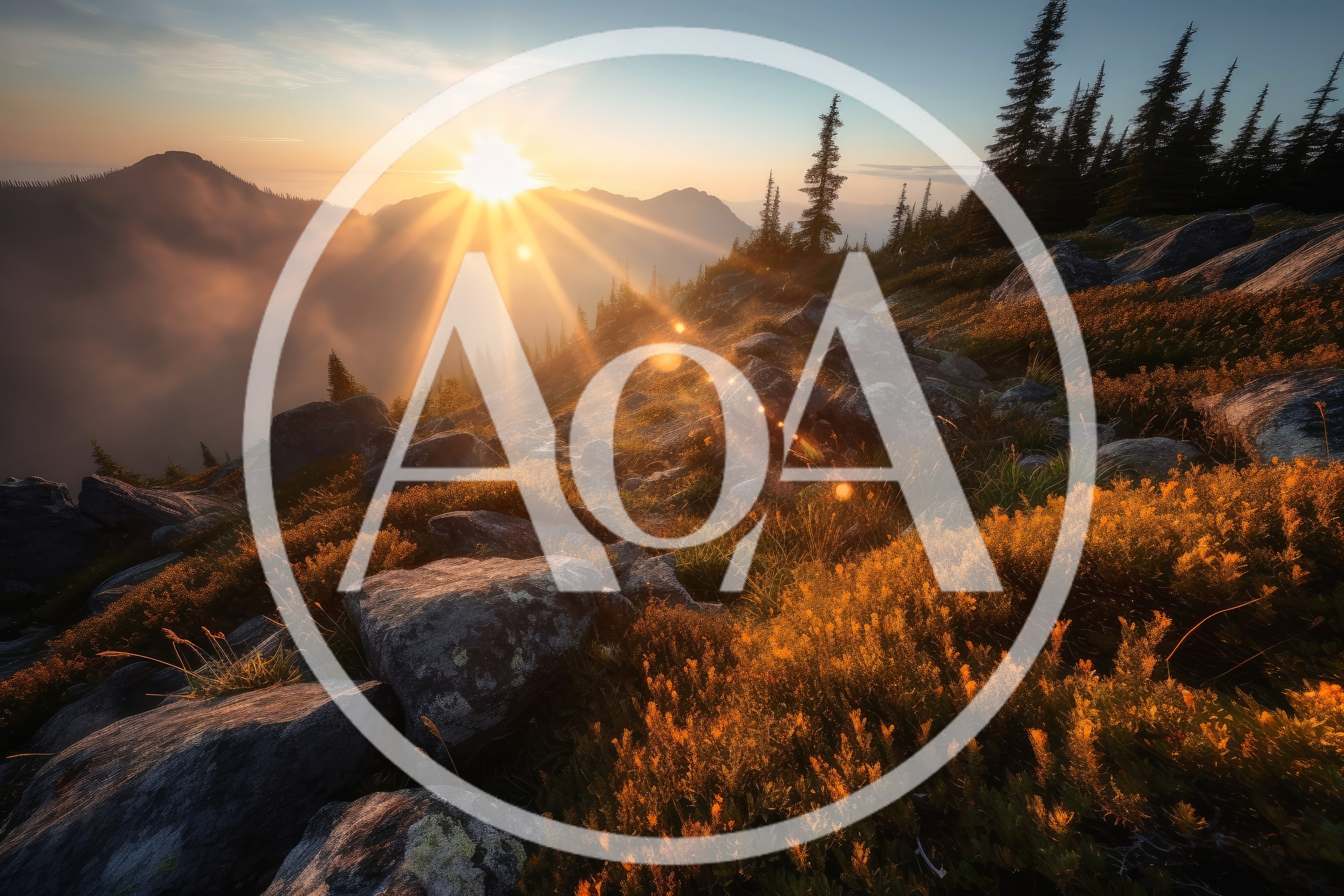 Golden Hour Sunset Over Rugged Mountain Landscape