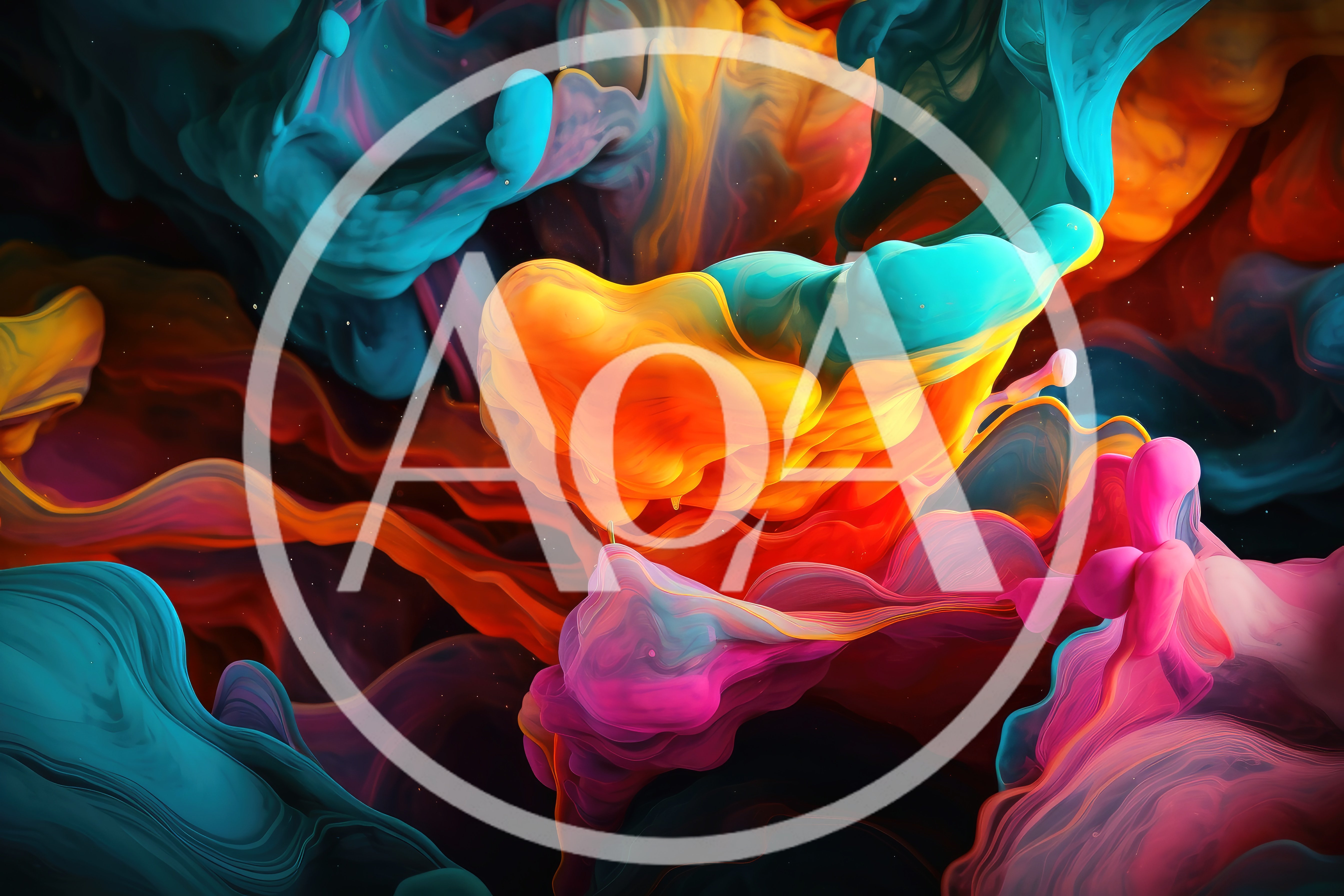 Abstract Colorful Ink Swirls In Liquid