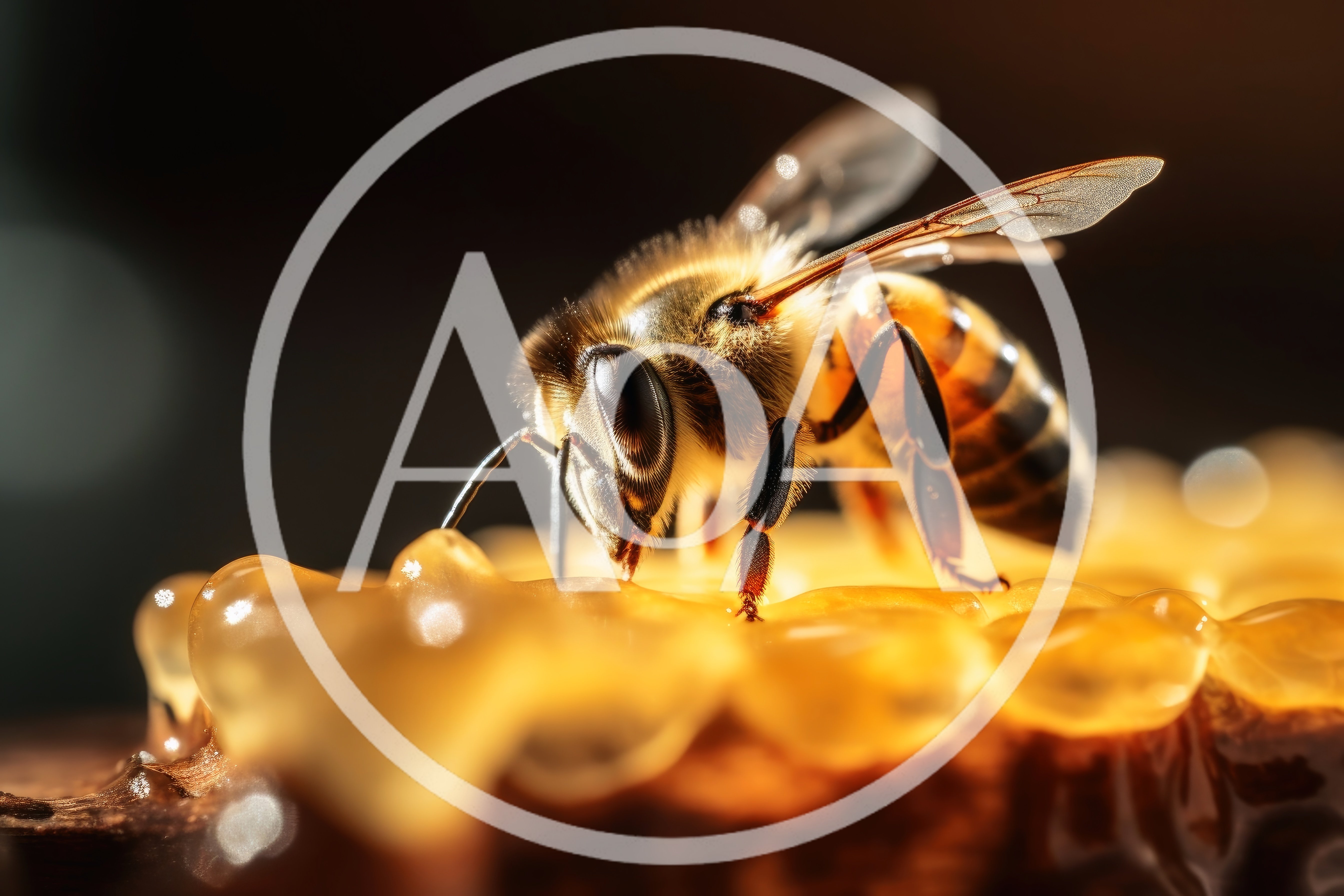 Honey Bee Feeding On Fresh Honeycomb
