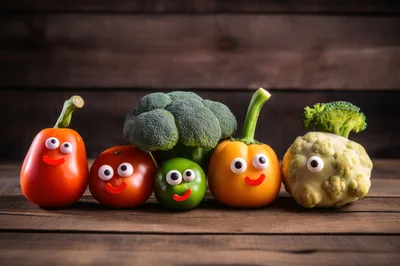 Funny Vegetable Characters With Googly Eyes