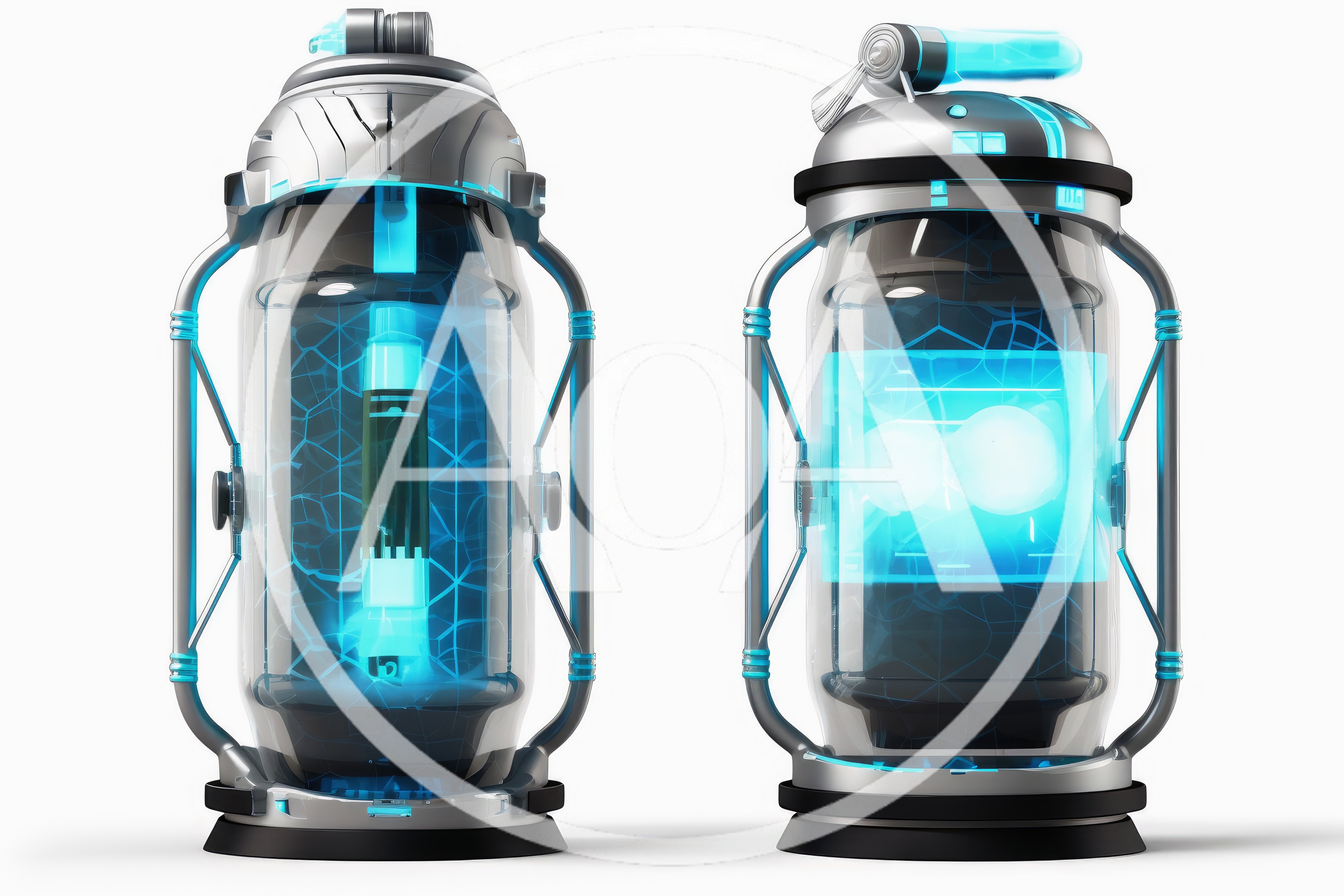 Futuristic Sci-Fi Energy Containment Canisters