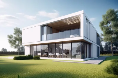Modern Two Story Luxury Villa With Glass Facade