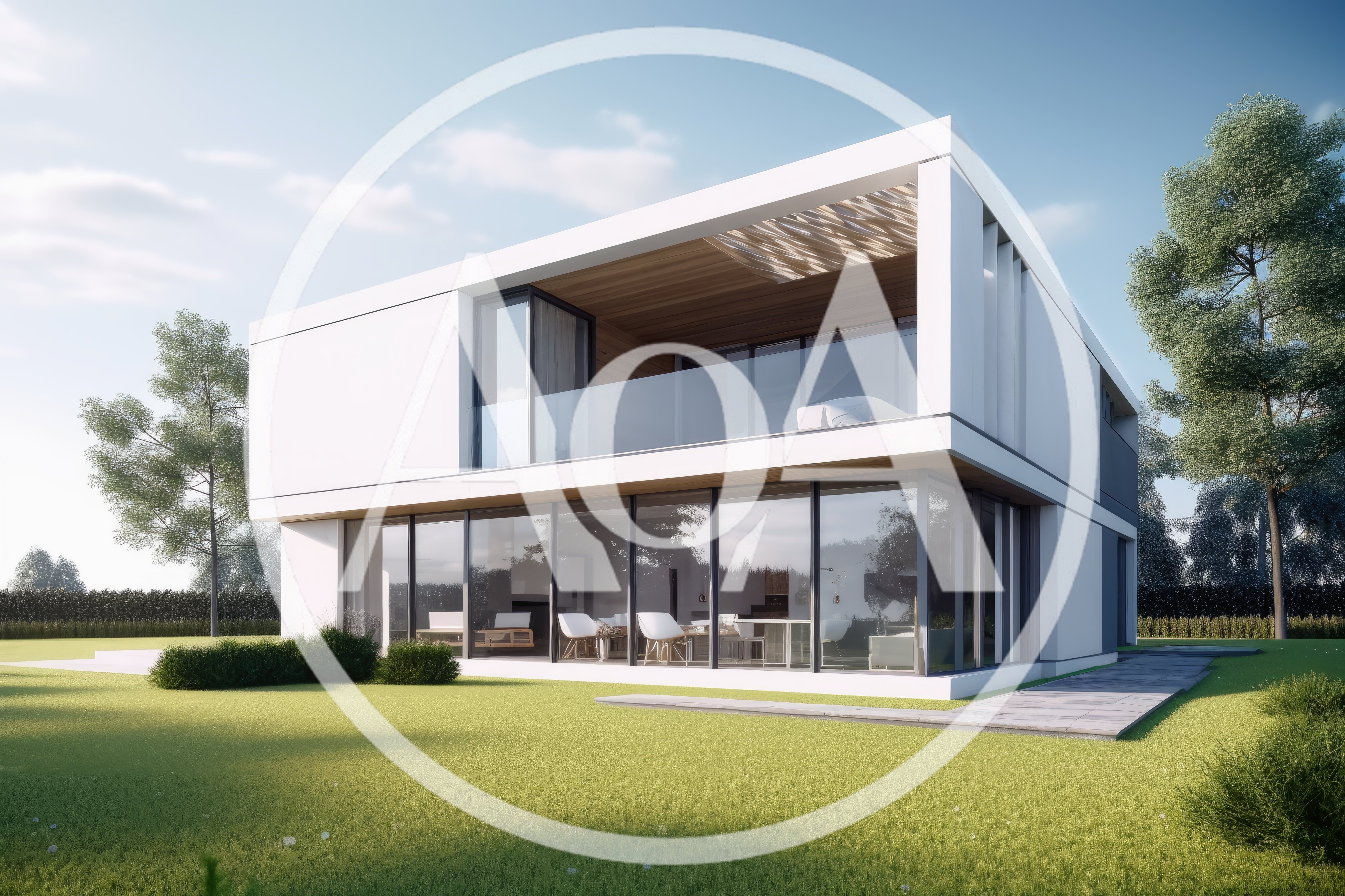 Modern Two Story Luxury Villa With Glass Facade