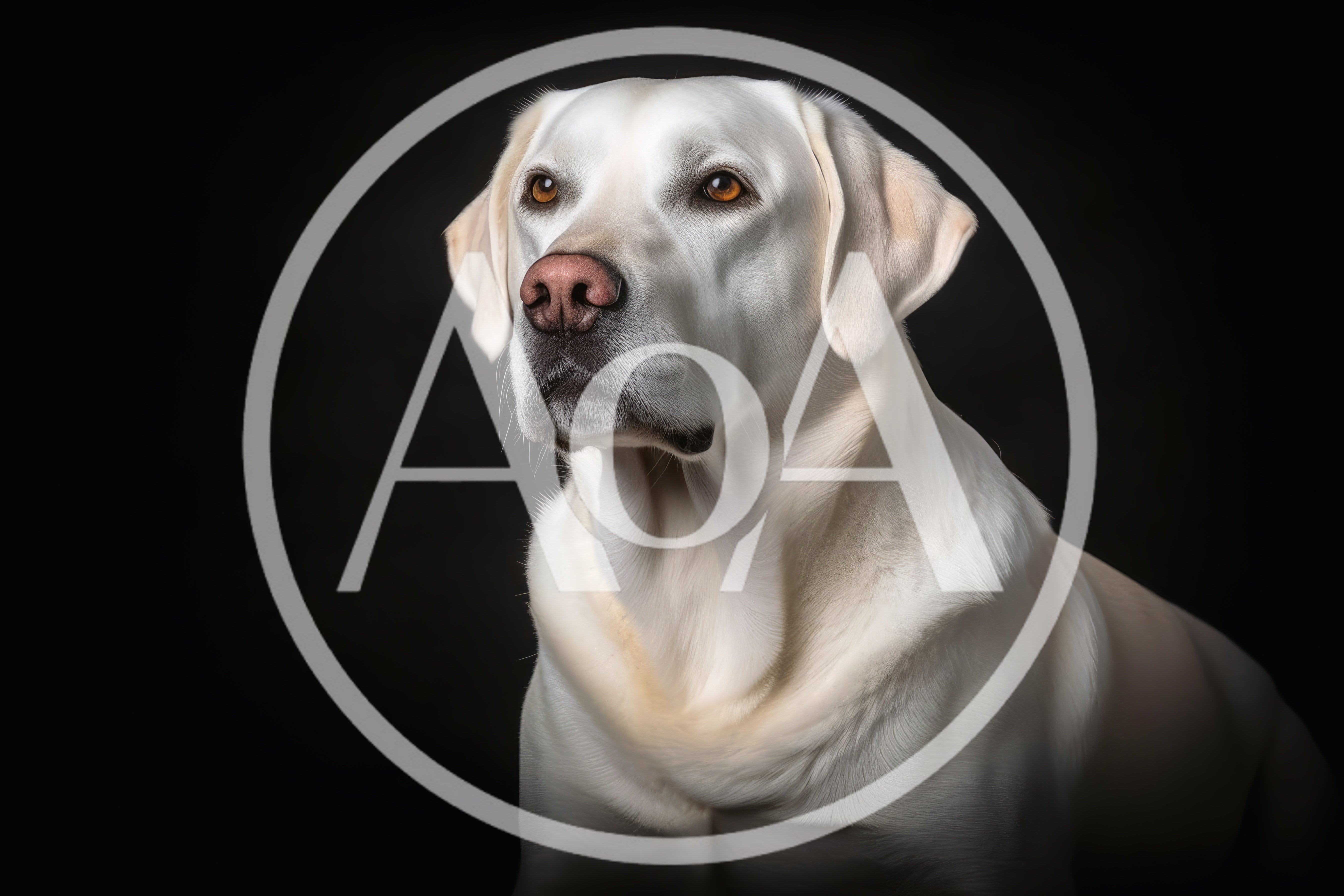 Portrait Of A White Labrador Retriever Dog