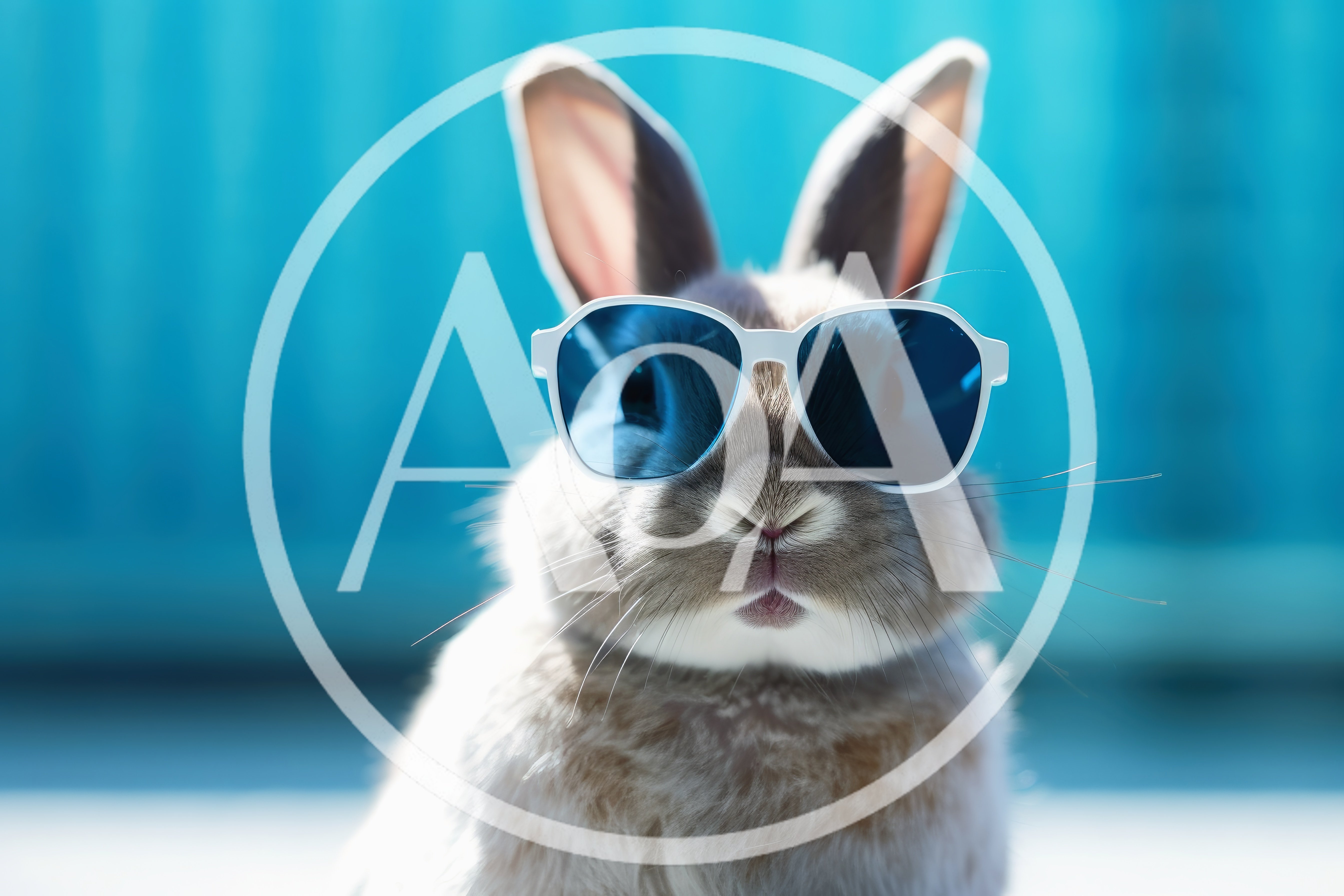 Cute Rabbit Wearing Stylish White Sunglasses