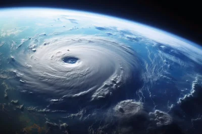 Satellite View Of A Massive Tropical Cyclone