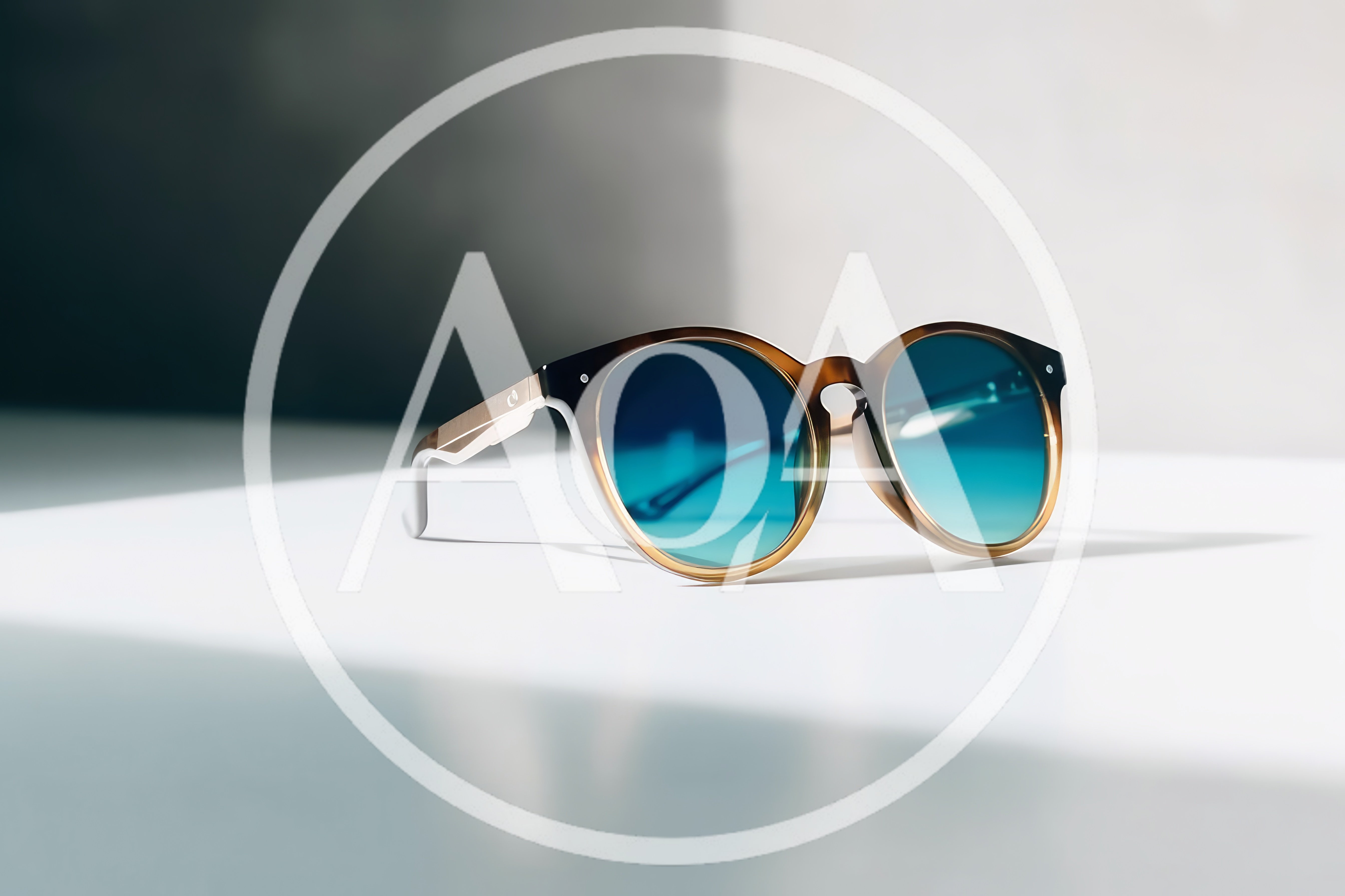 Stylish Tortoiseshell Sunglasses With Blue Gradient Lenses