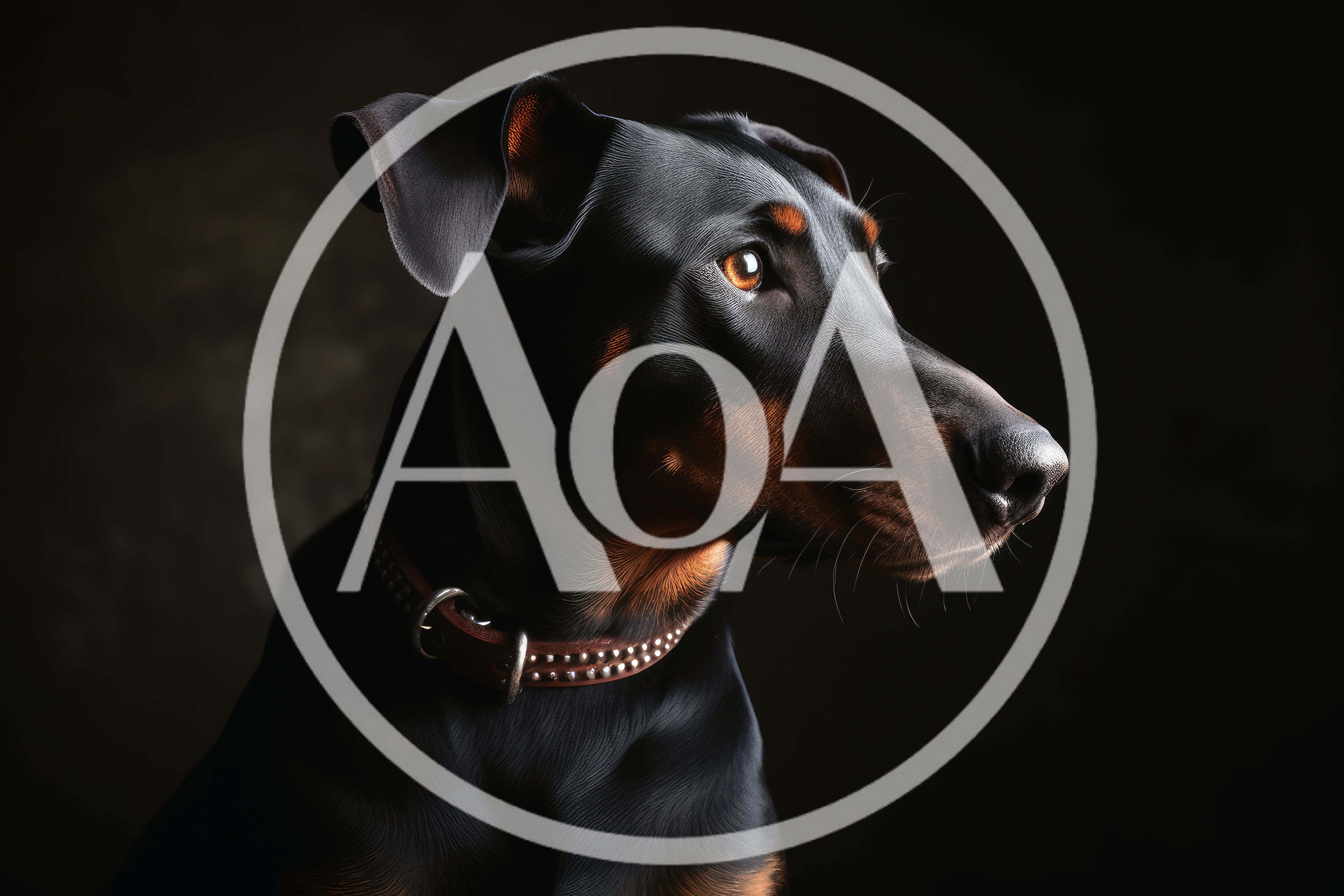 Portrait Of A Doberman Pinscher Dog