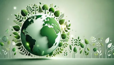Green Earth Globe Surrounded By Lush Foliage