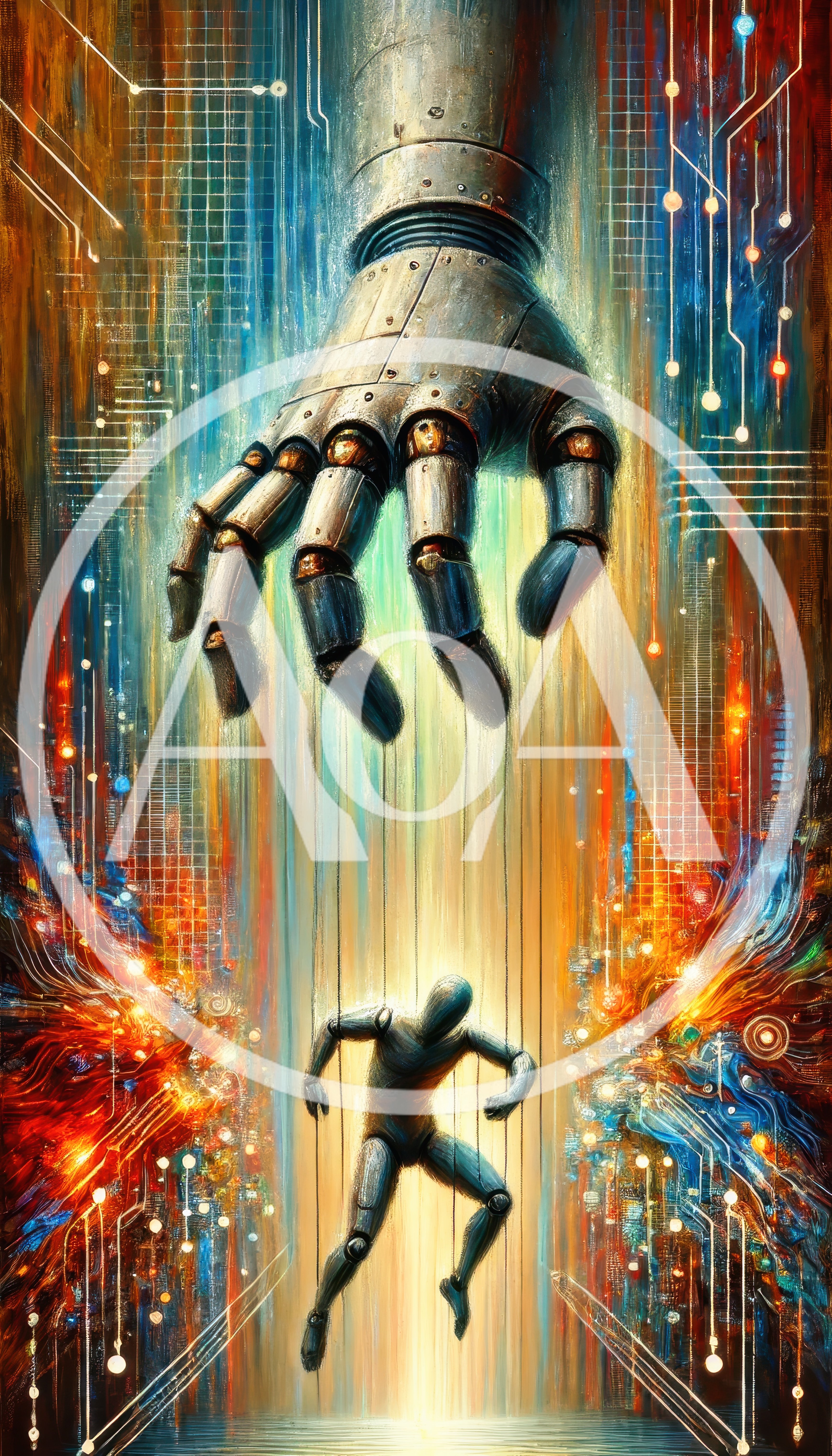 Robotic Hand Controlling Humanoid Puppet With Digital Strings