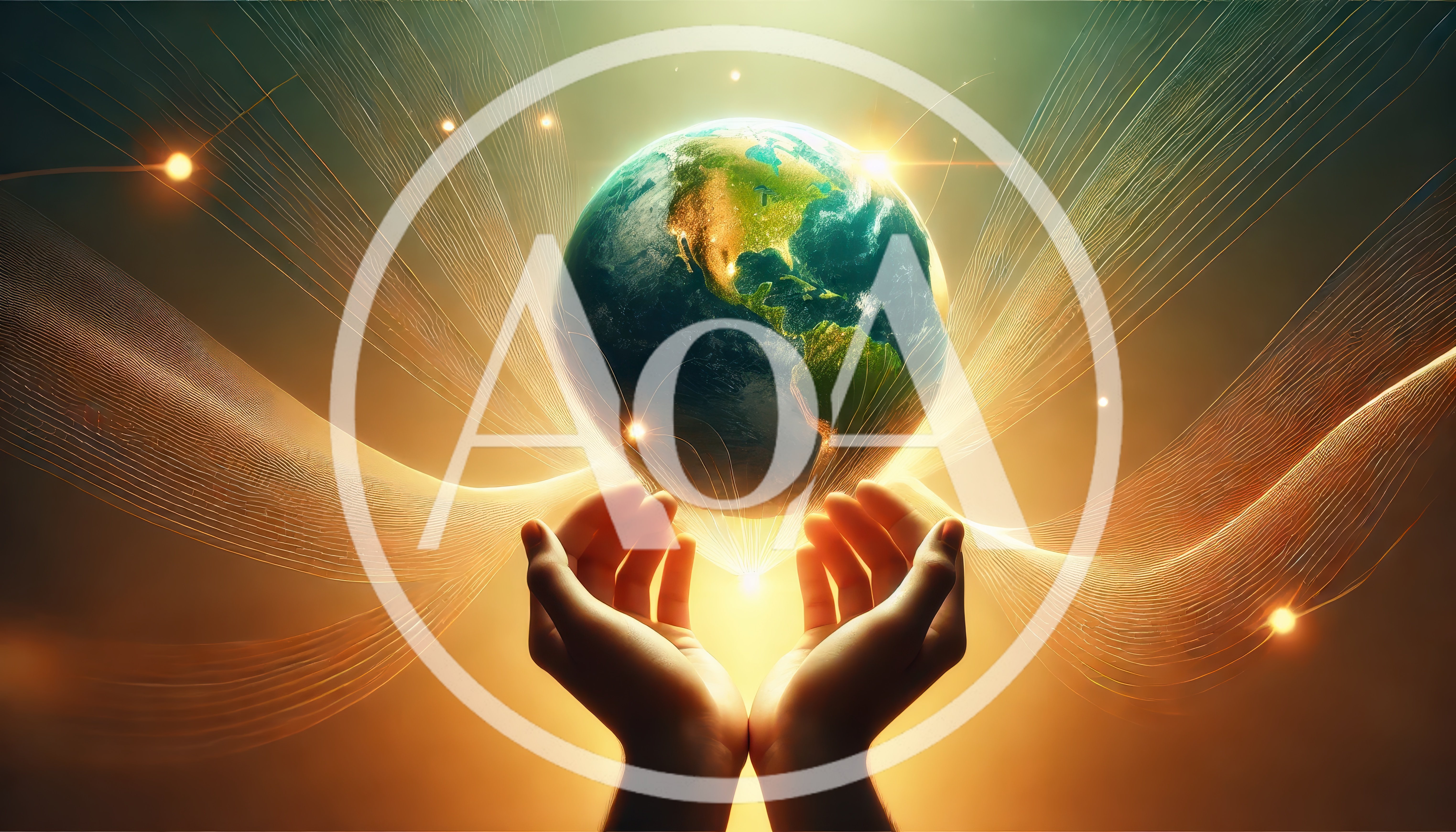 Human Hands Holding A Glowing Earth Globe