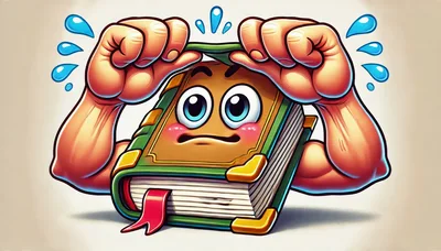Anthropomorphic Book Character With Muscular Arms