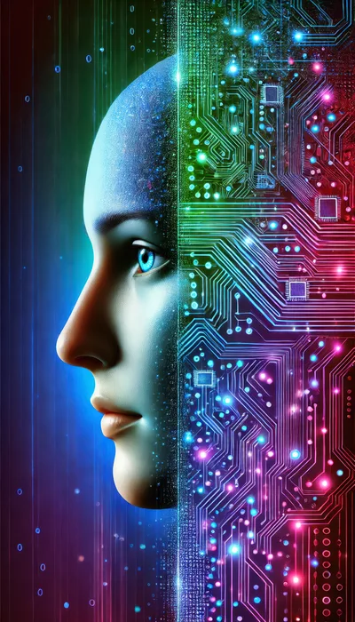 Digital Human Face Merging With Circuit Board Technology