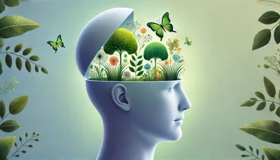 Conceptual Human Head With Nature Growing Inside