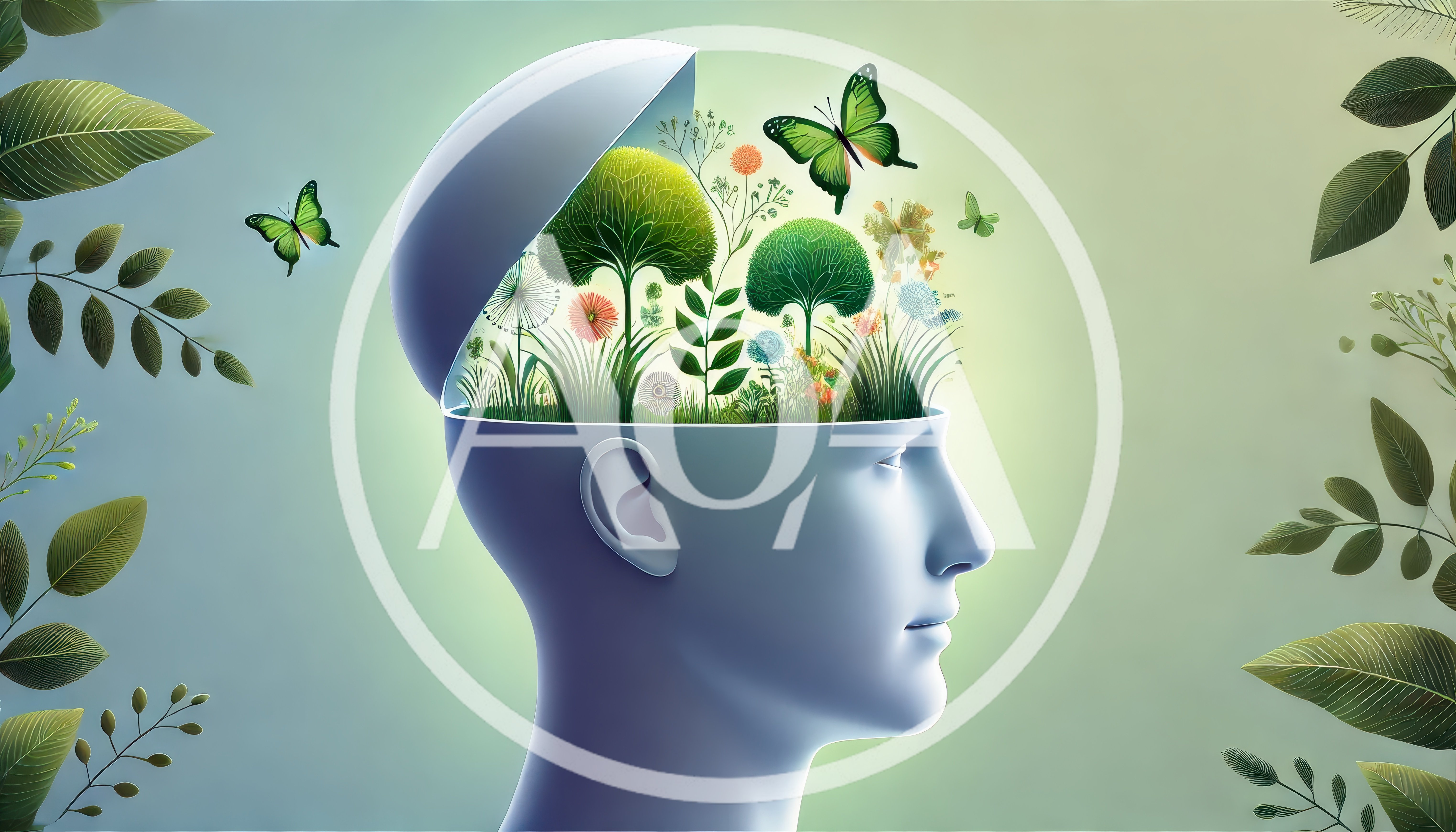 Conceptual Human Head With Nature Growing Inside