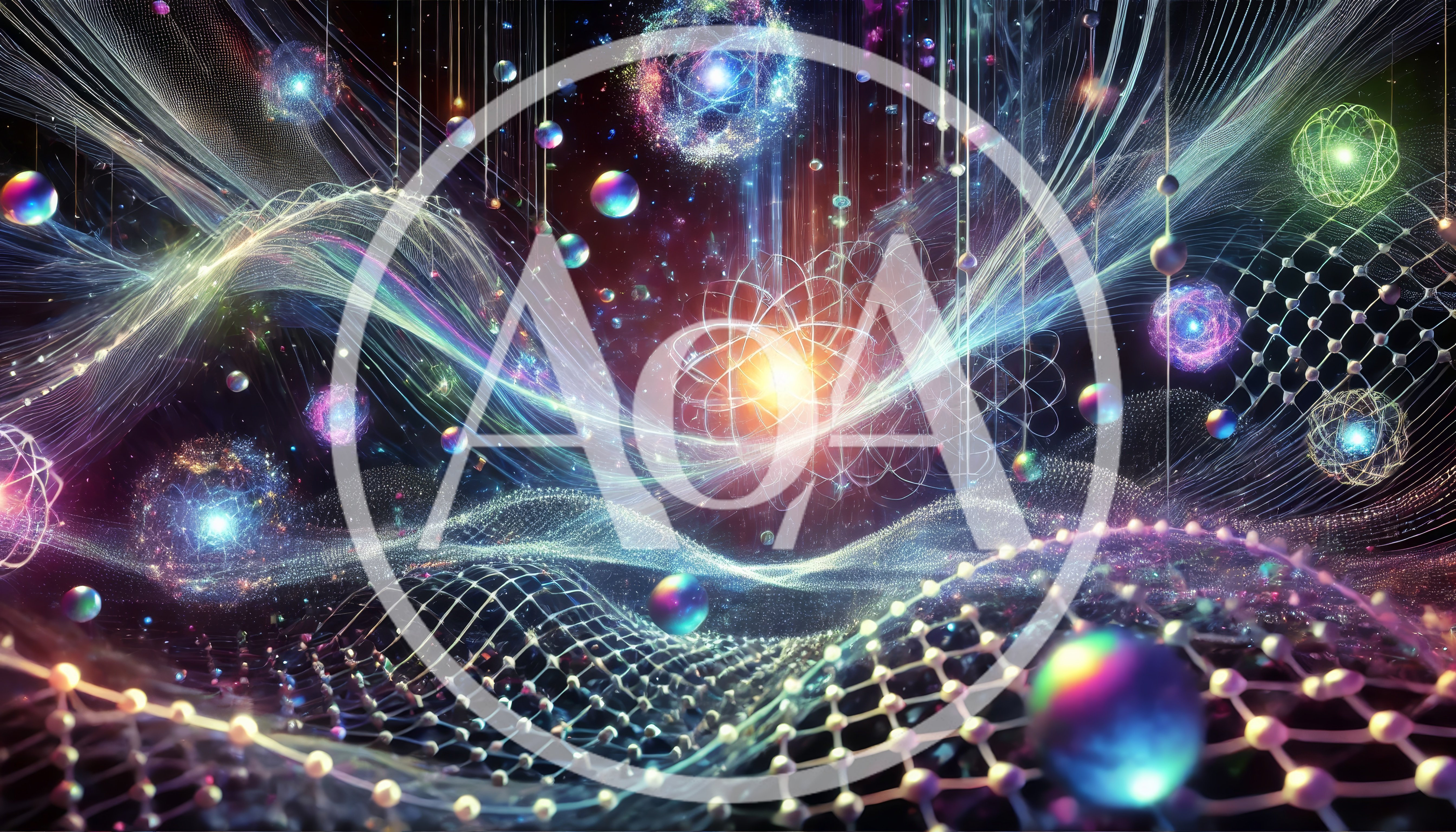 Abstract Quantum Physics Visualization With Glowing Particles