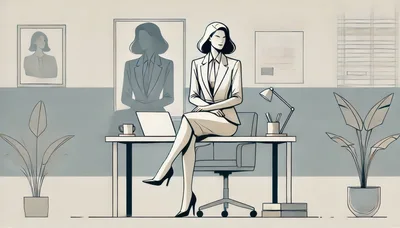 Professional Businesswoman Sitting On Office Desk