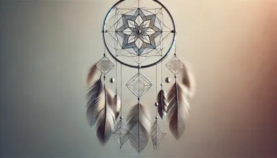 Elegant Metallic Dreamcatcher With Intricate Geometric Webbing