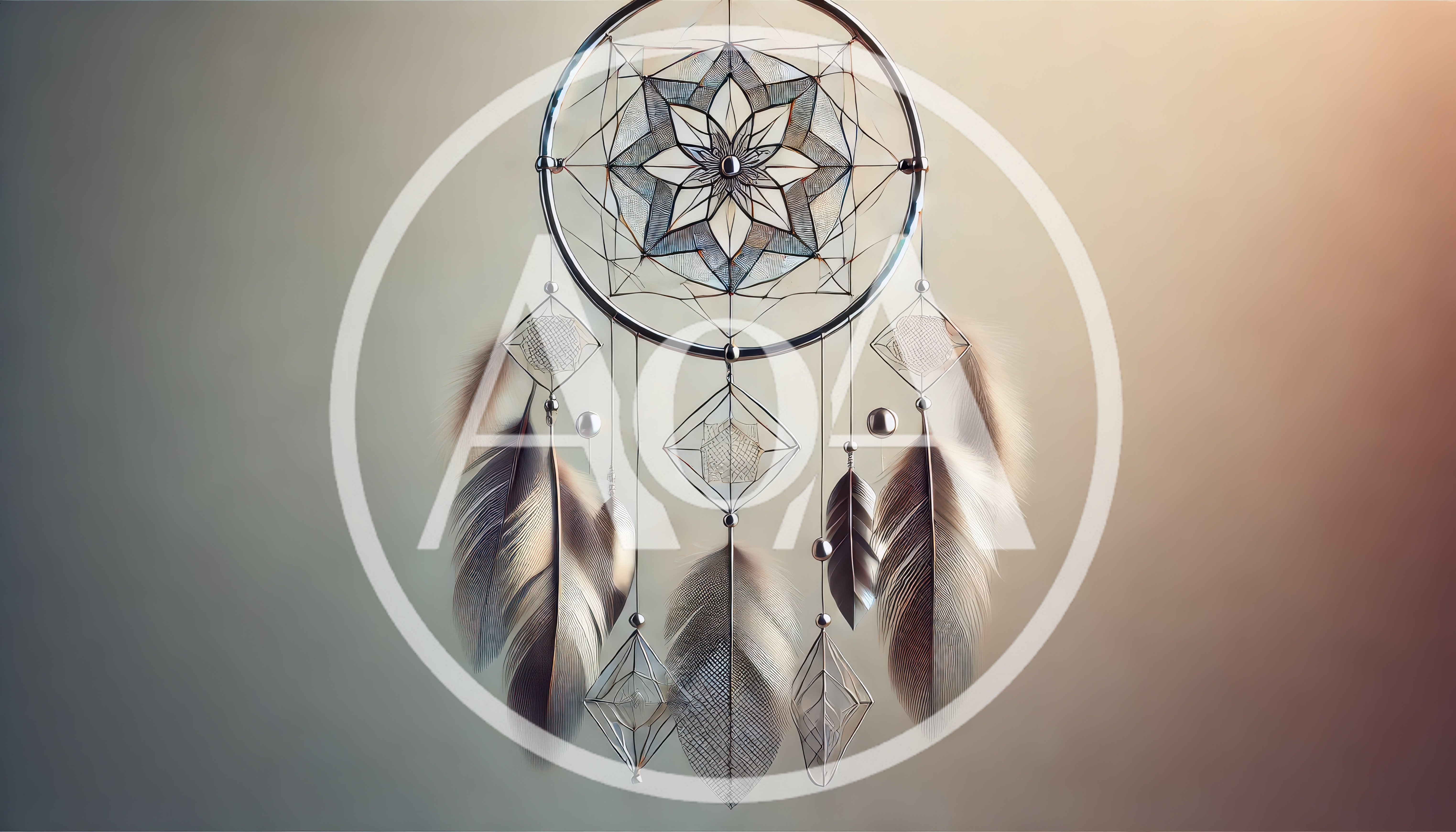 Elegant Metallic Dreamcatcher With Intricate Geometric Webbing