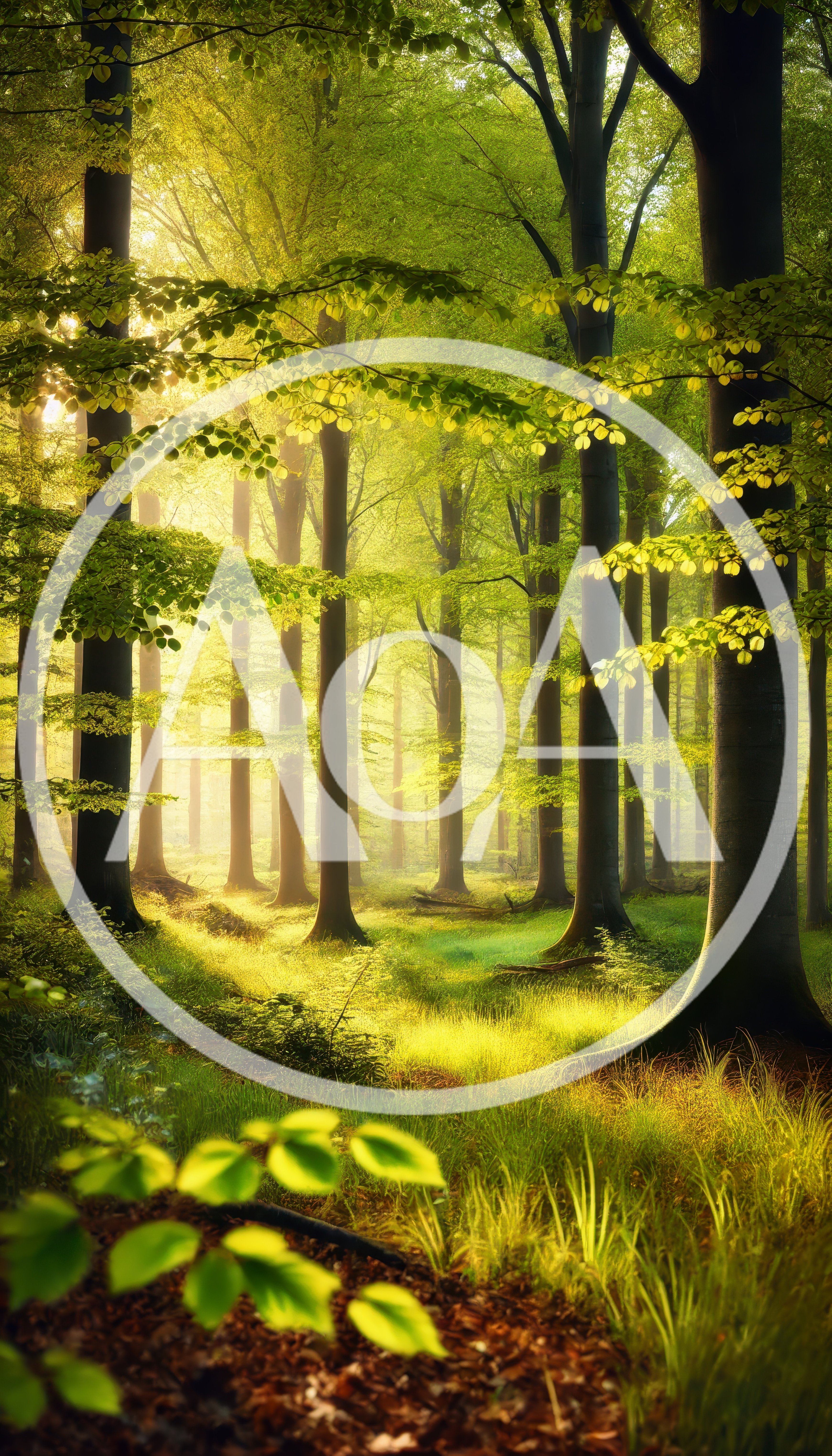 Sunlight Streaming Through A Lush Green Forest