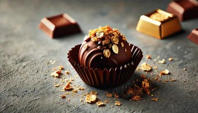 Gourmet Chocolate Truffle Topped With Edible Gold Leaf