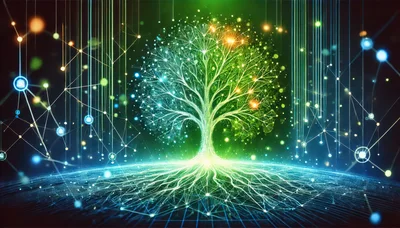Digital Tree Of Life With Network Connections