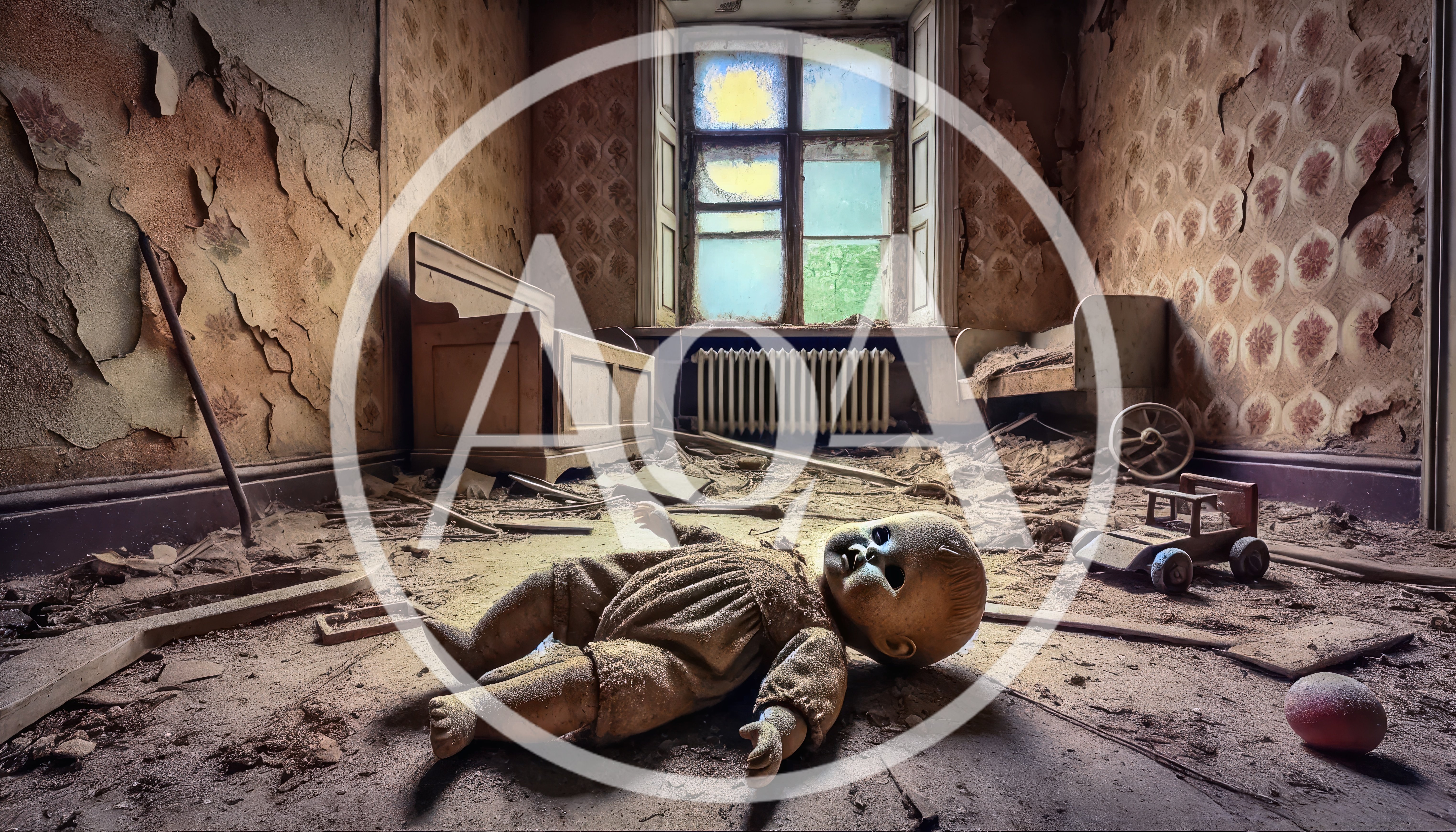Abandoned Nursery Room With Old Doll And Toys